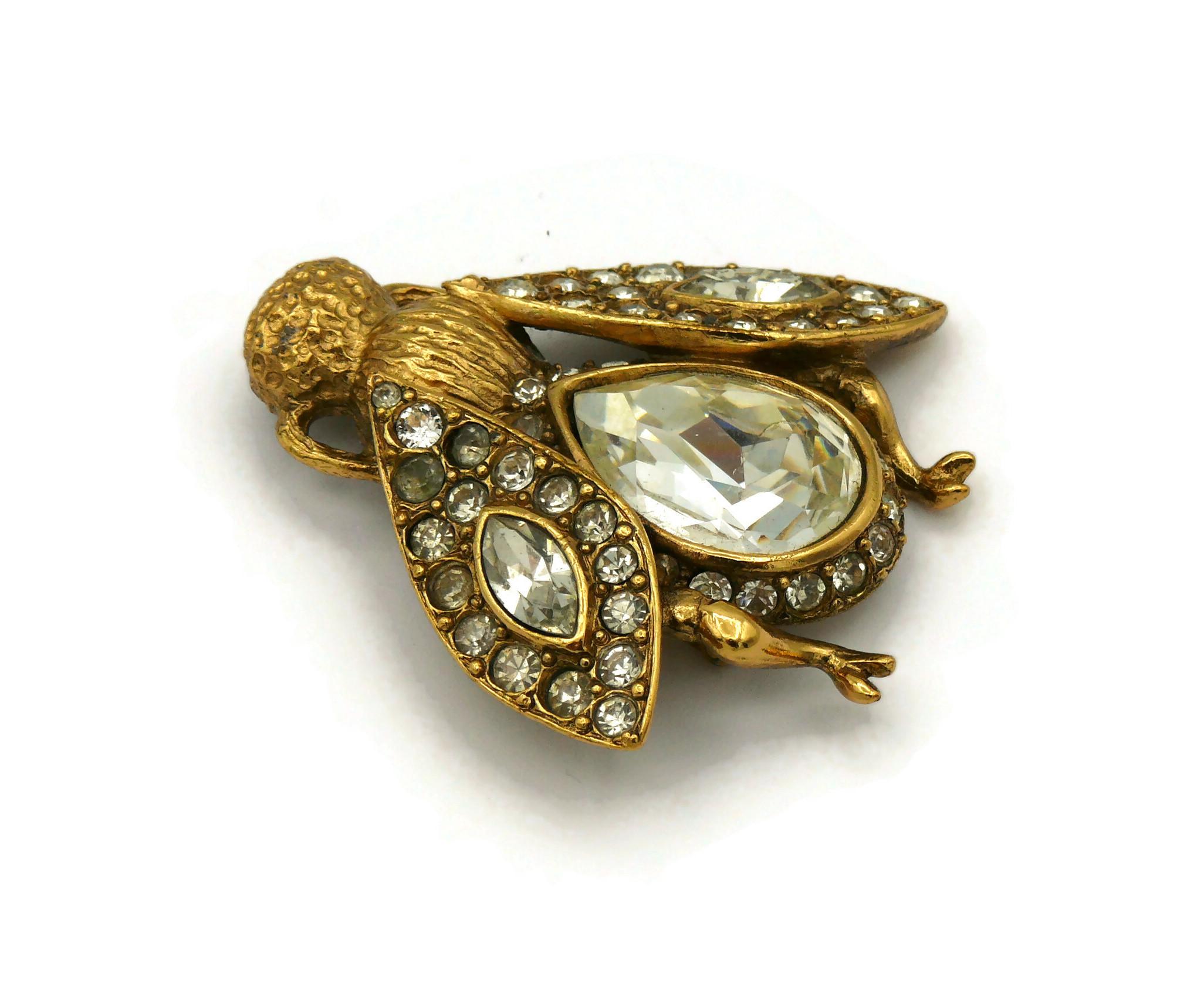CHRISTIAN DIOR Vintage Iconic Jewelled Bee Brooch 2