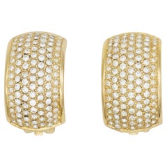 Christian Dior Vintage Iconic Unisex Large Crystals Hoop Domed Chunky Earrings