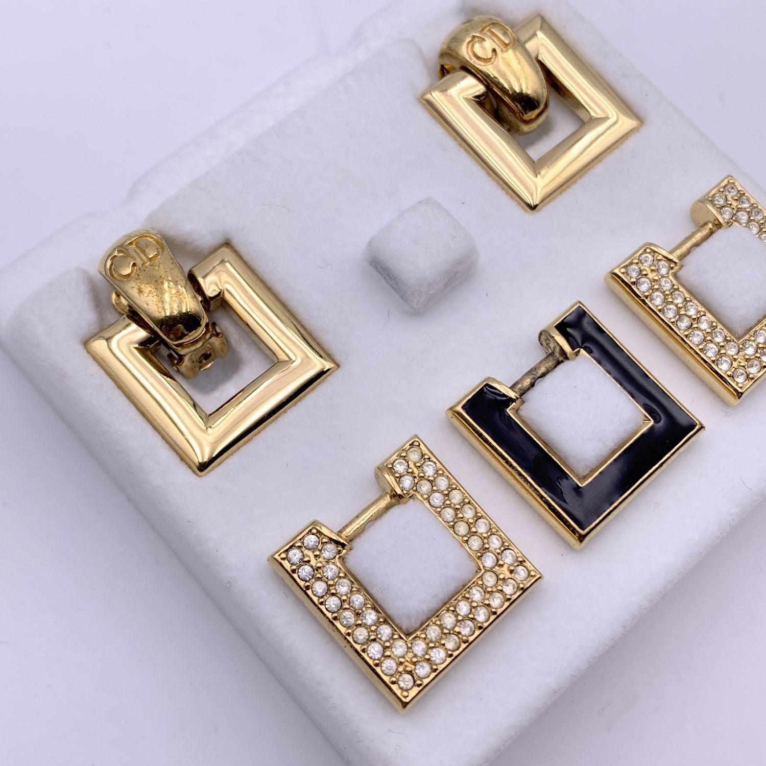 Christian Dior Vintage Intercheangeable Jewelry Necklace Earrings Set For Sale 1