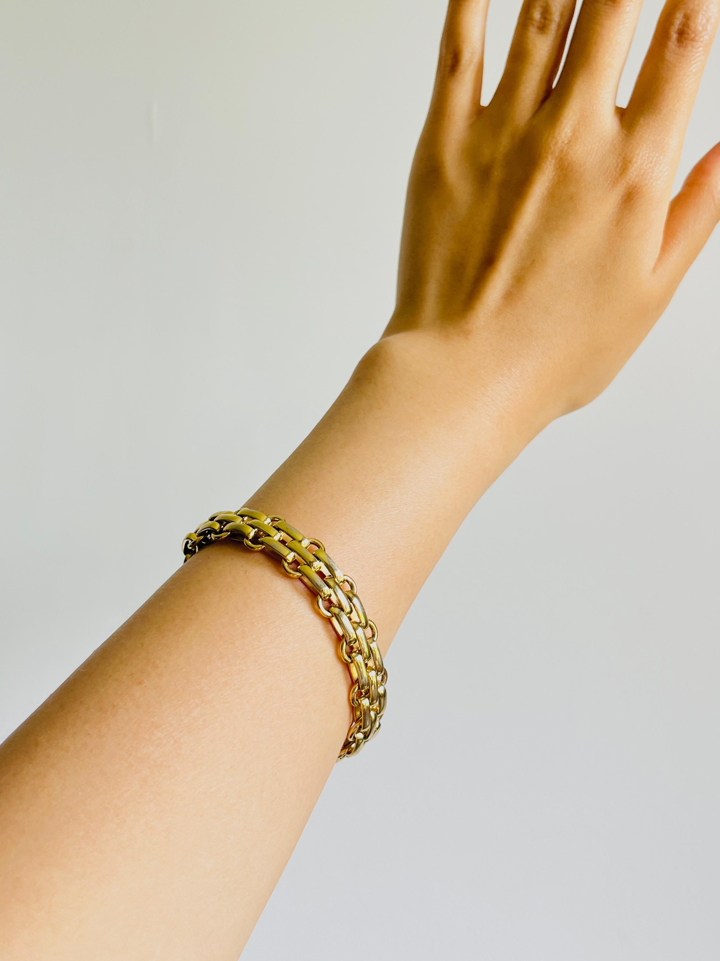 Christian Dior Vintage Eslabones Entrelazados Anillo Cadena 2 Set Collar Pulsera en venta 5