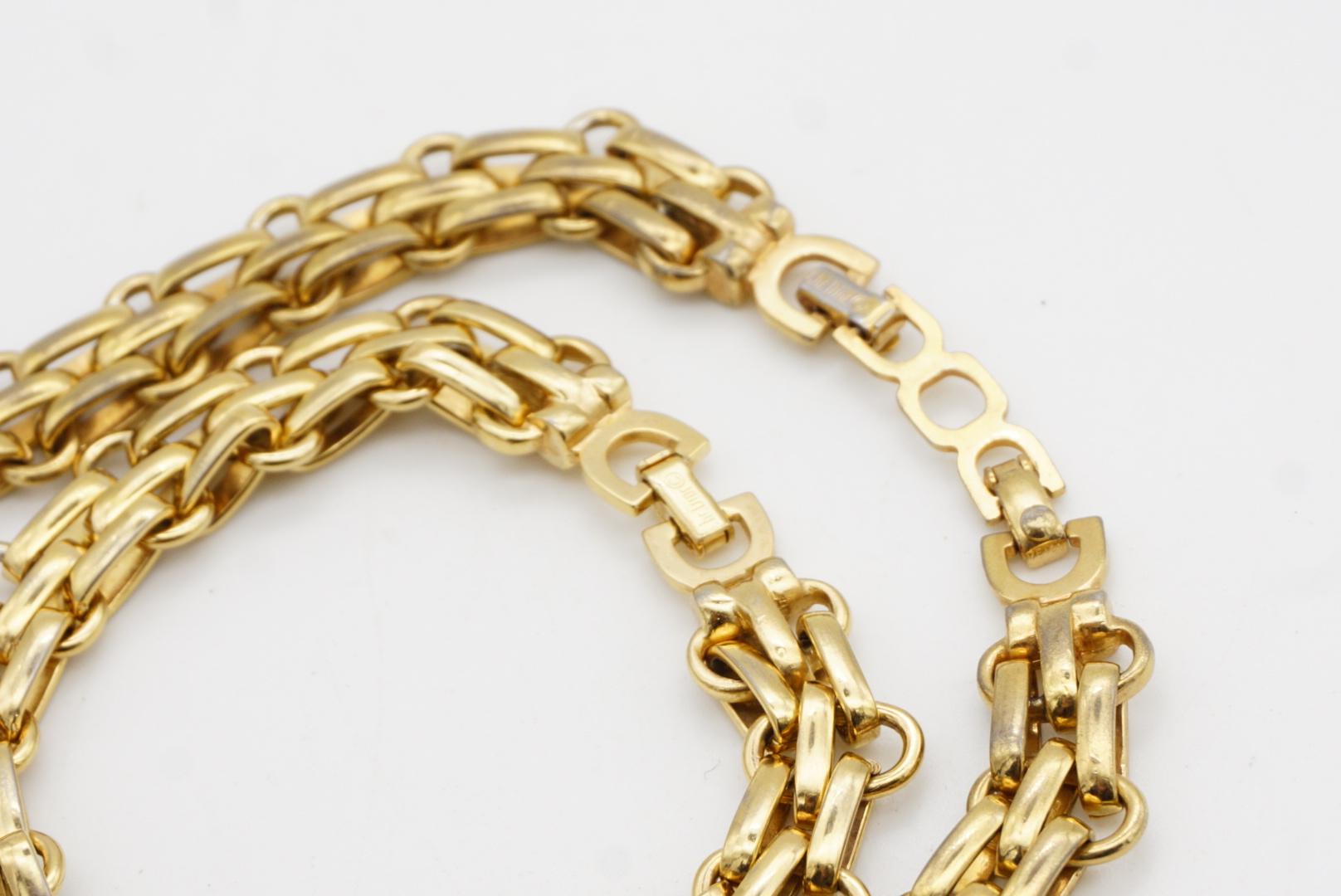 Christian Dior Vintage Eslabones Entrelazados Anillo Cadena 2 Set Collar Pulsera en venta 9