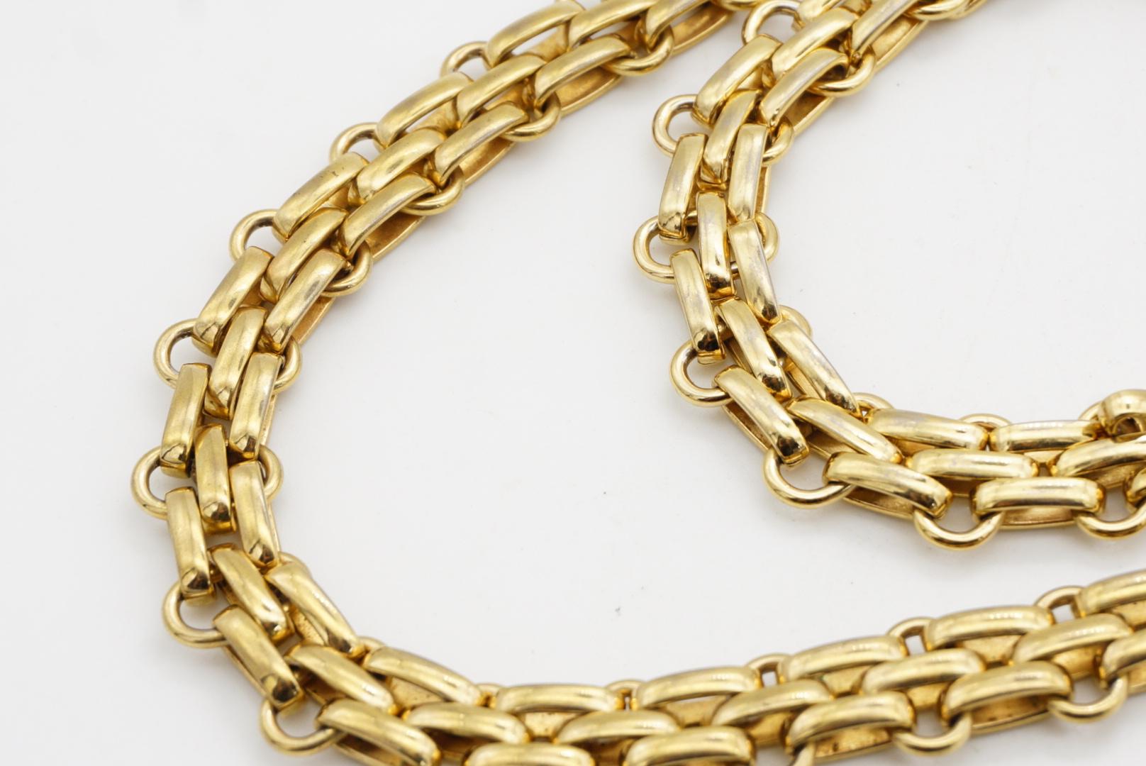 Christian Dior Vintage Eslabones Entrelazados Anillo Cadena 2 Set Collar Pulsera en venta 10