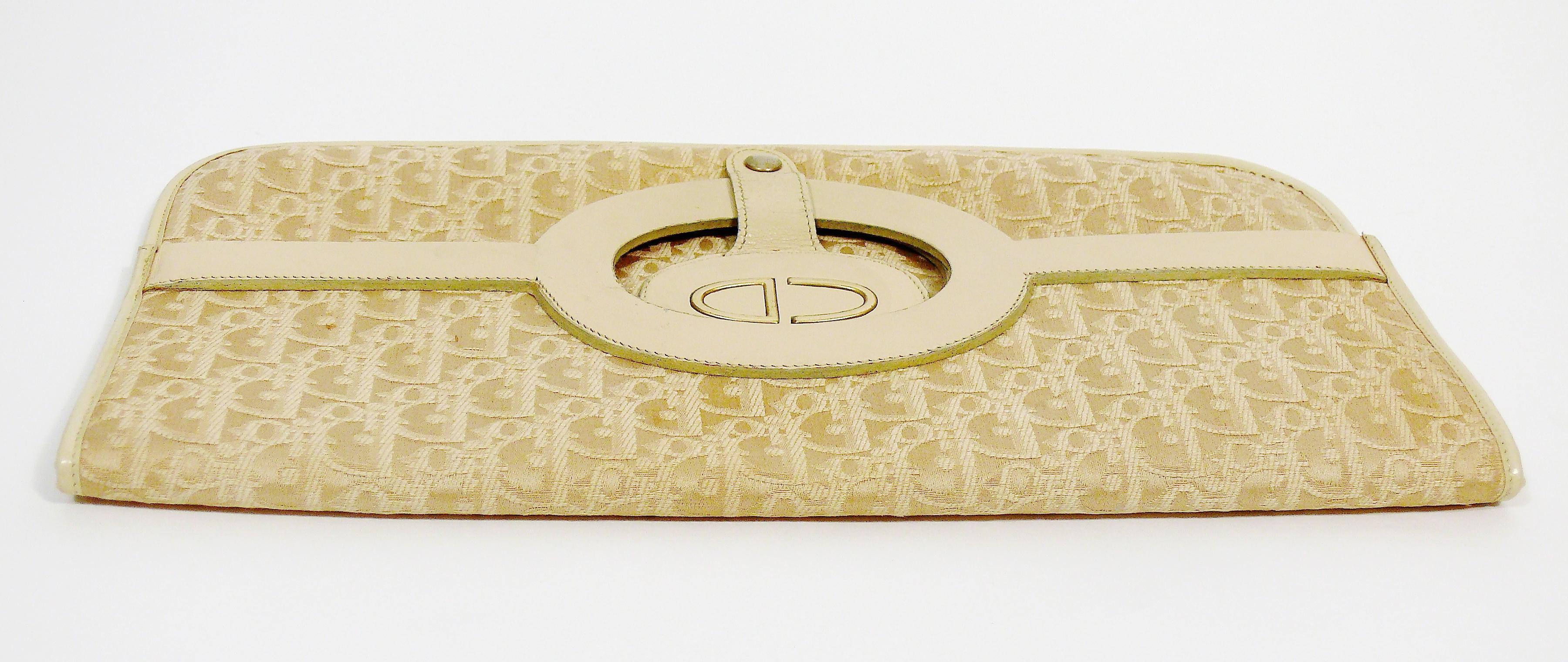 Christian Dior Vintage Ivory Monogram Iconic Convertible Canvas Bag 6