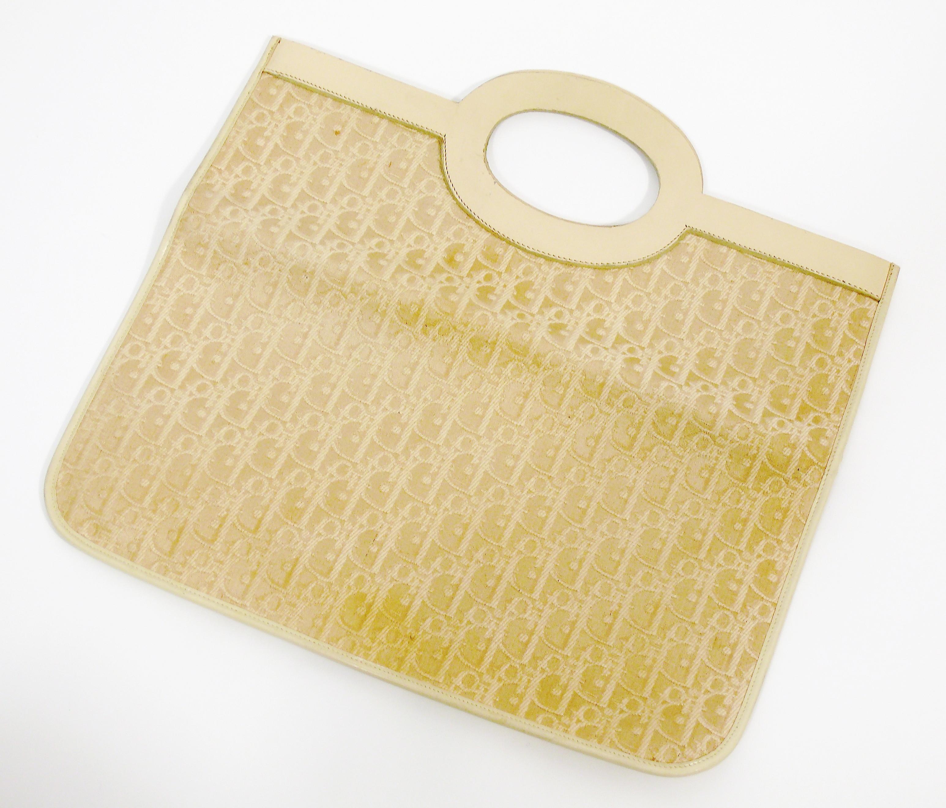 Christian Dior Vintage Ivory Monogram Iconic Convertible Canvas Bag 9