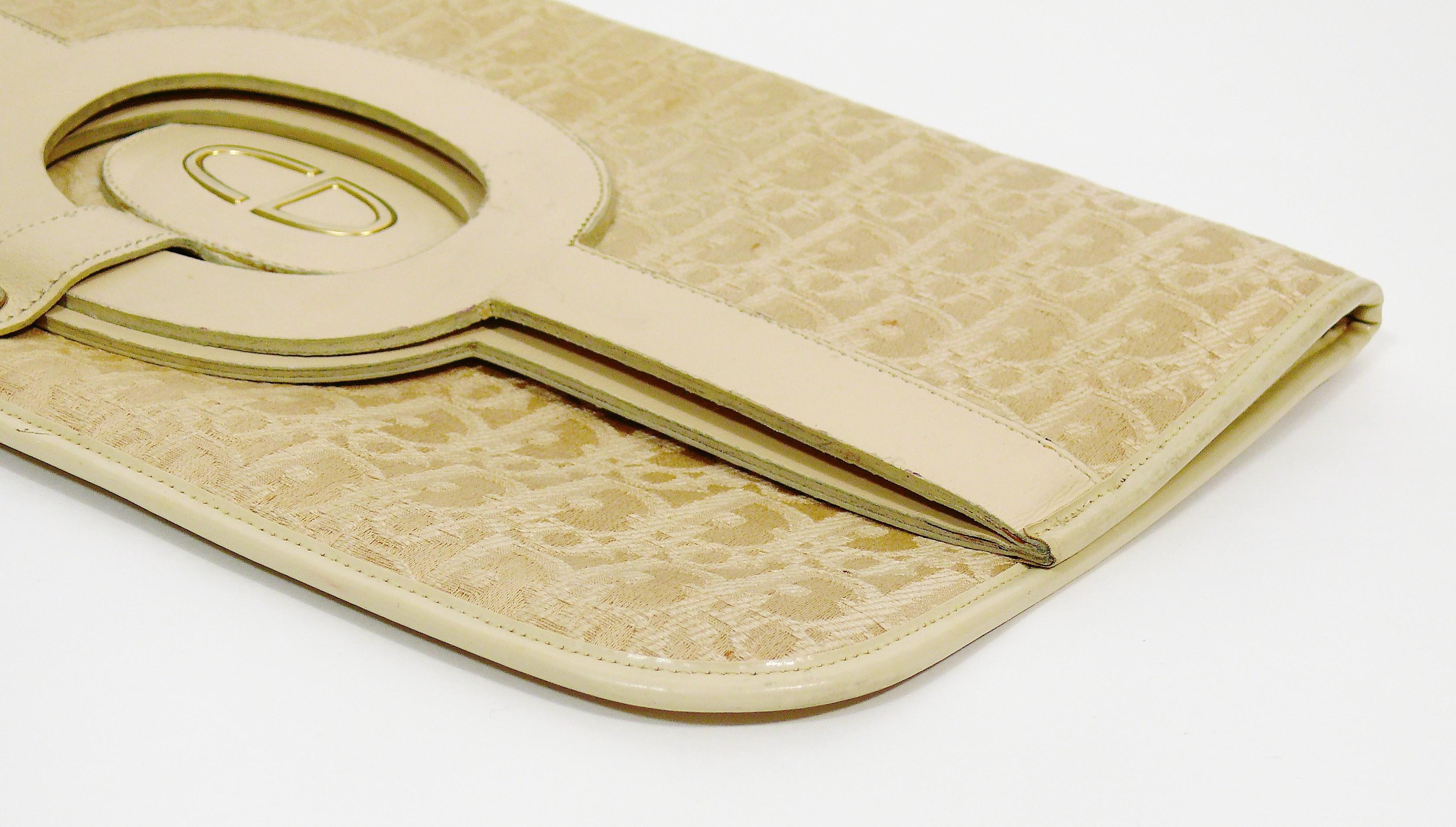Christian Dior Vintage Ivory Monogram Iconic Convertible Canvas Bag 1