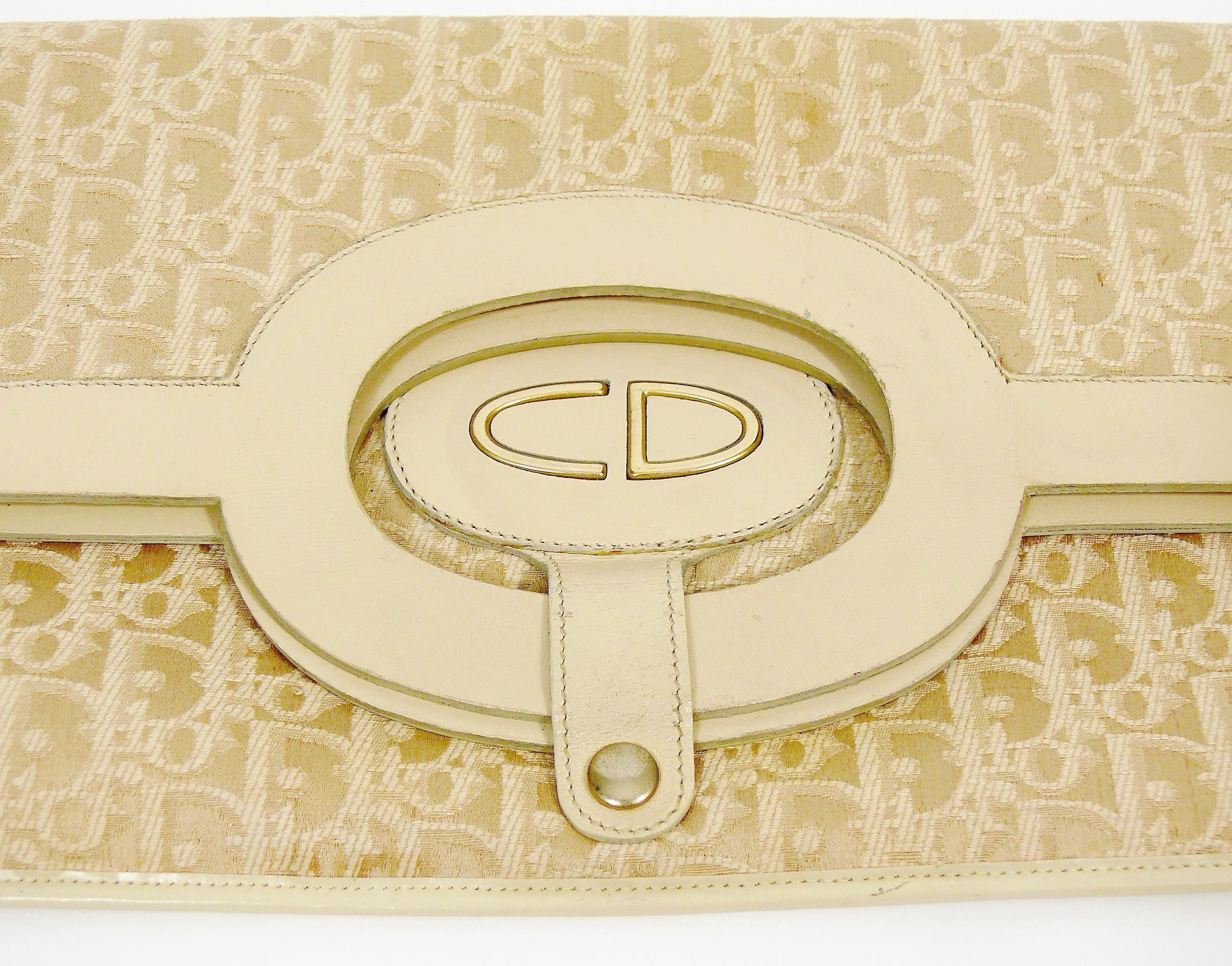 Christian Dior Vintage Ivory Monogram Iconic Convertible Canvas Bag 2