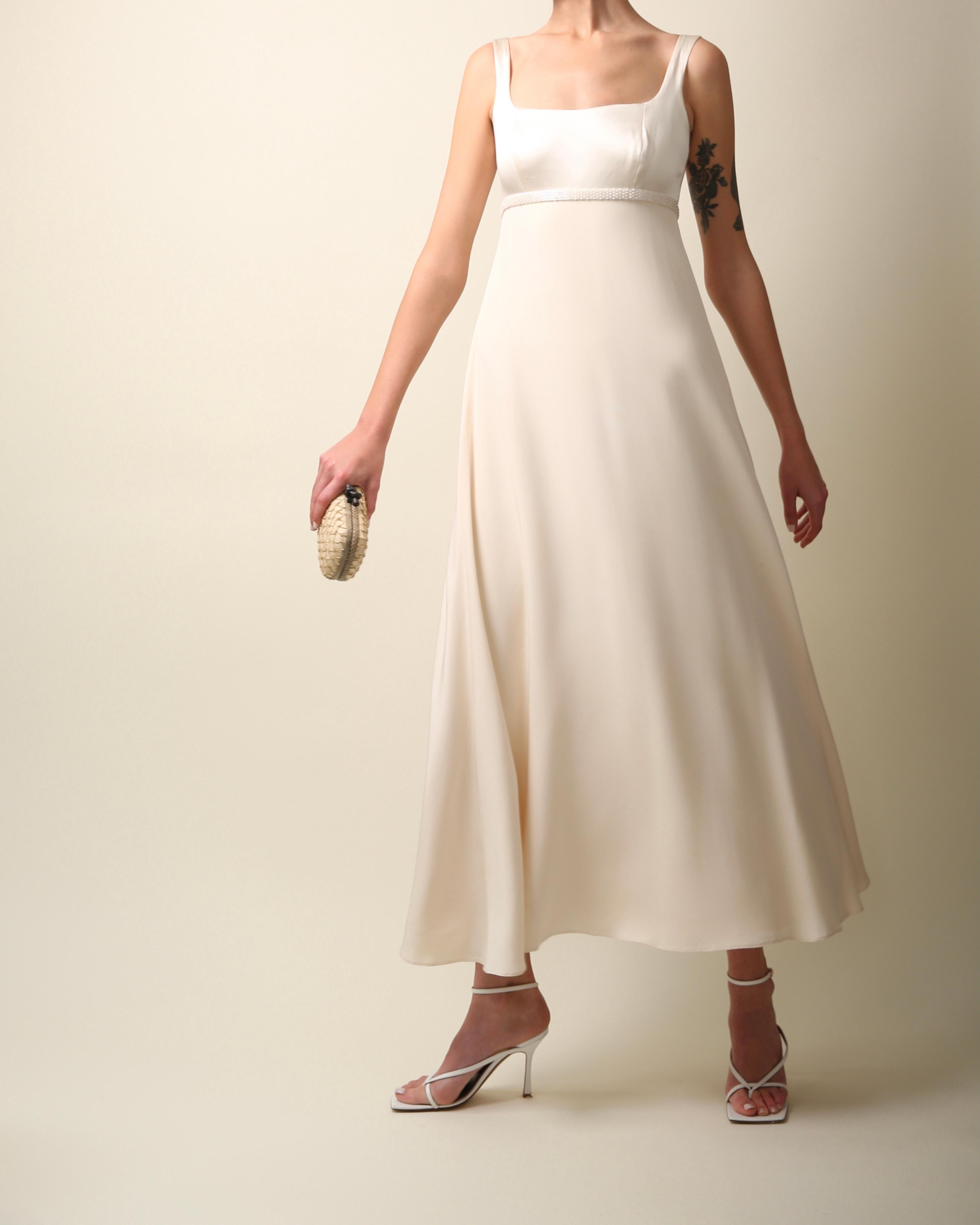 Christian Dior Vintage ivory white fit and flare silk wedding bridal gown dress 5