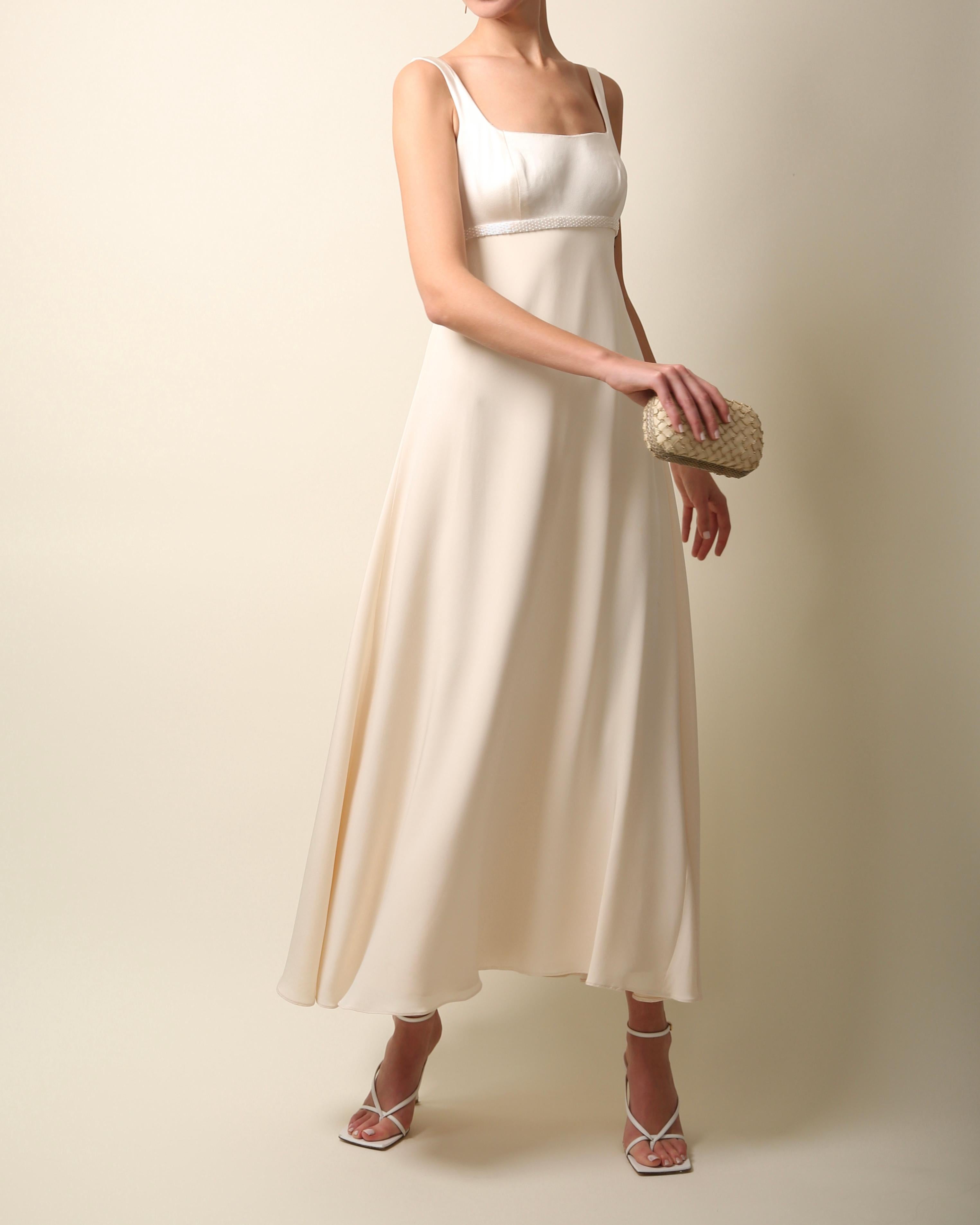 Christian Dior Vintage ivory white fit and flare silk wedding bridal gown dress 6
