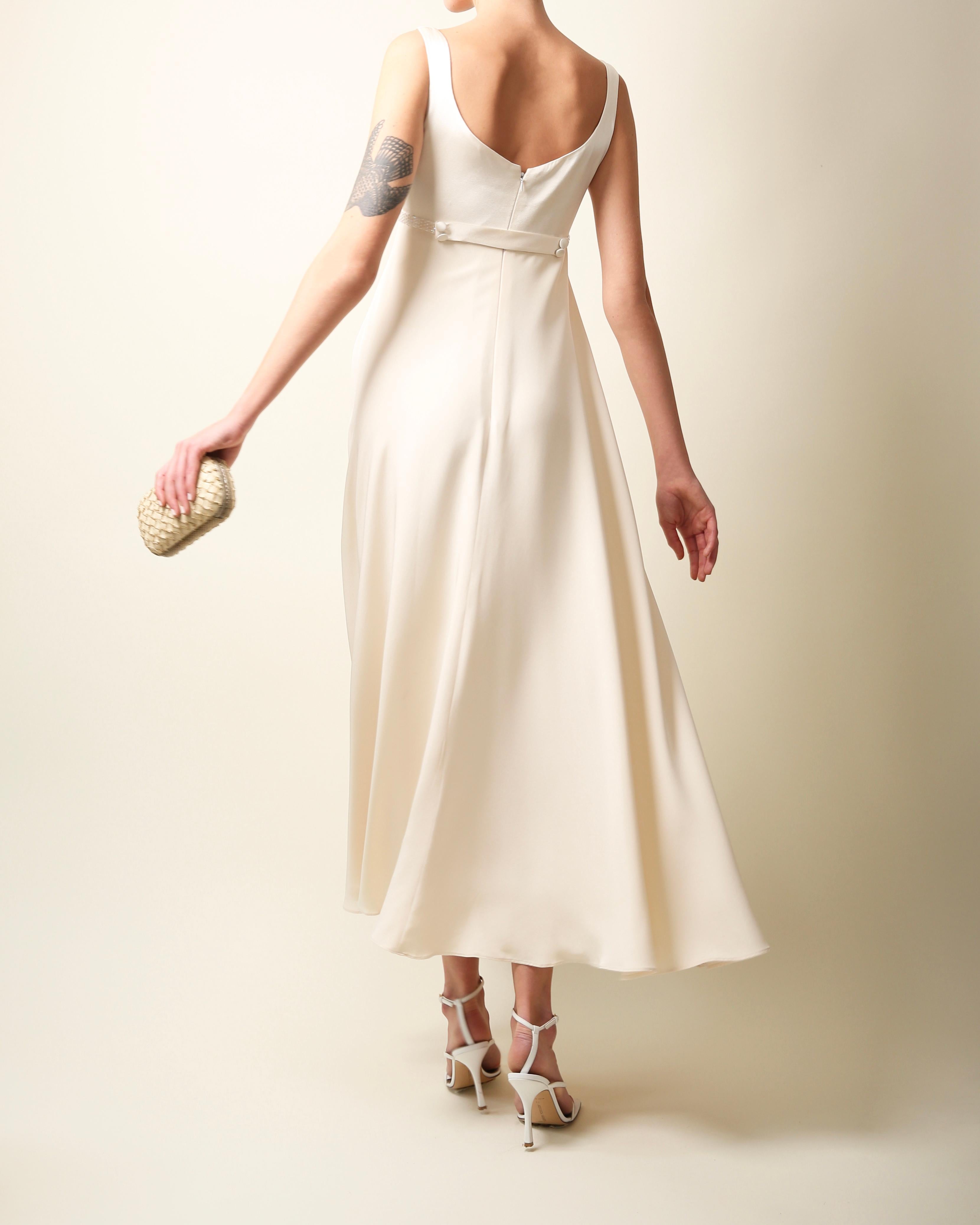 Christian Dior Vintage ivory white fit and flare silk wedding bridal gown dress 7