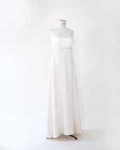 Christian Dior Vintage ivory white fit and flare silk wedding bridal gown dress