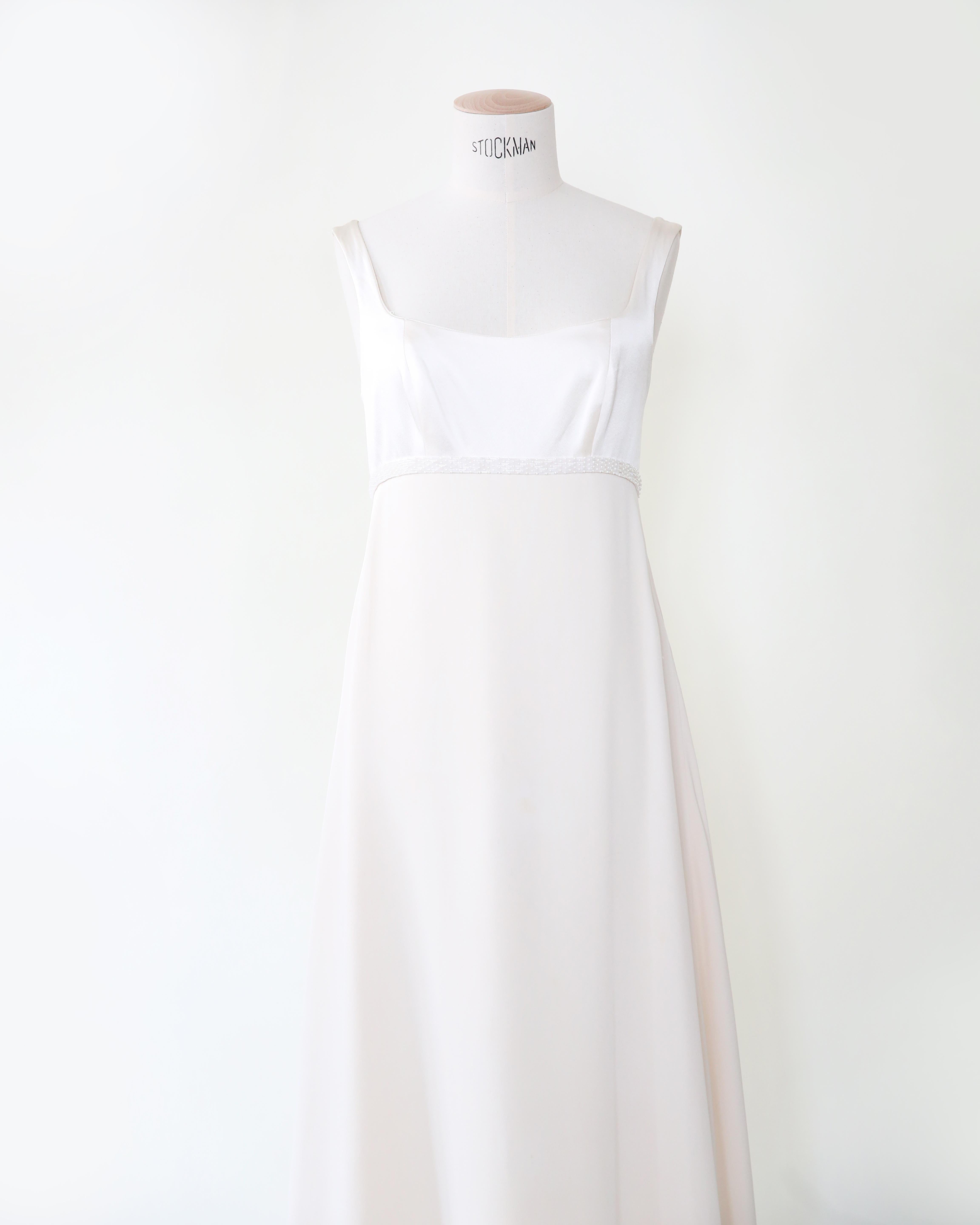 Christian Dior Vintage ivory white fit and flare silk wedding bridal gown dress 1