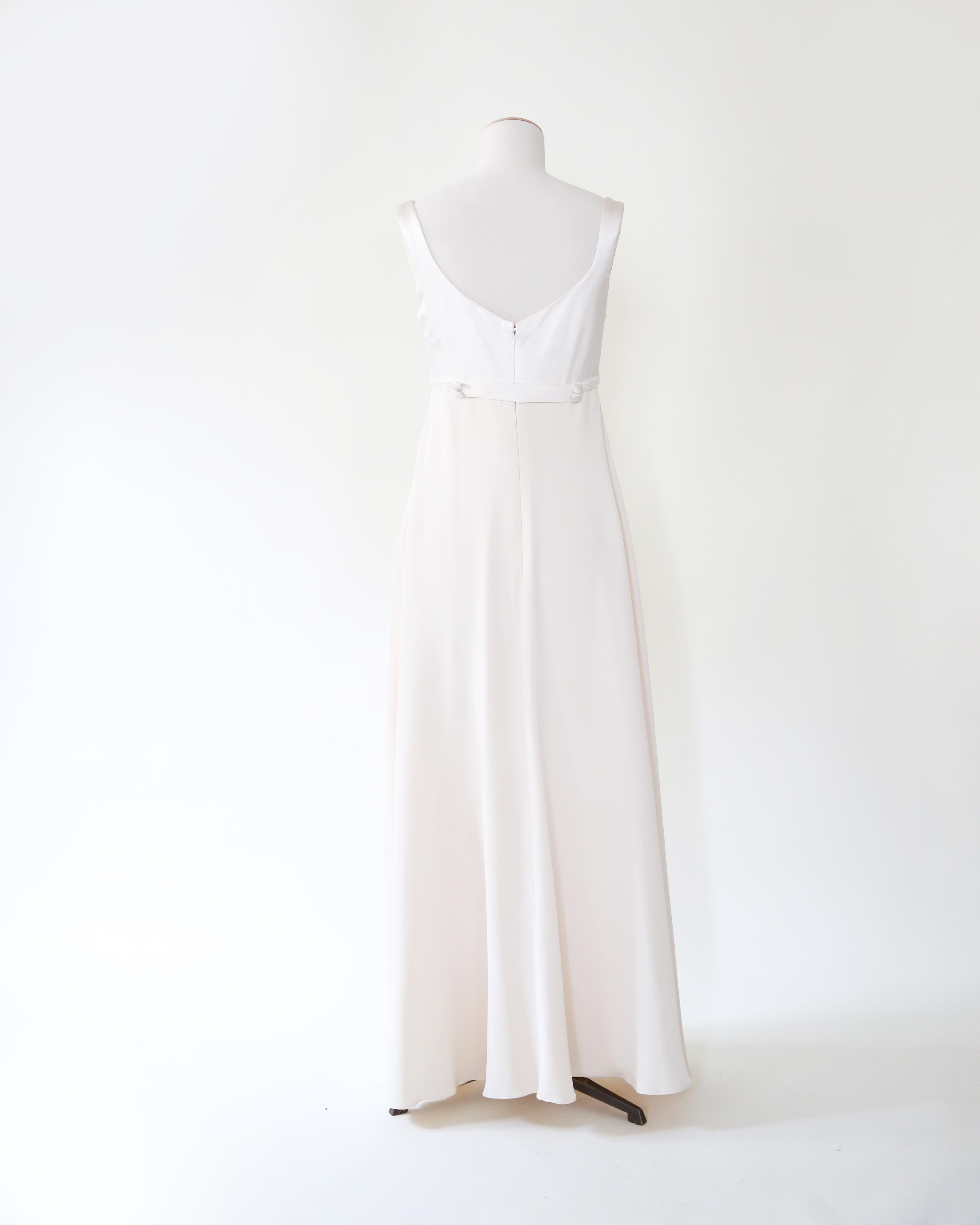Christian Dior Vintage ivory white fit and flare silk wedding bridal gown dress 2