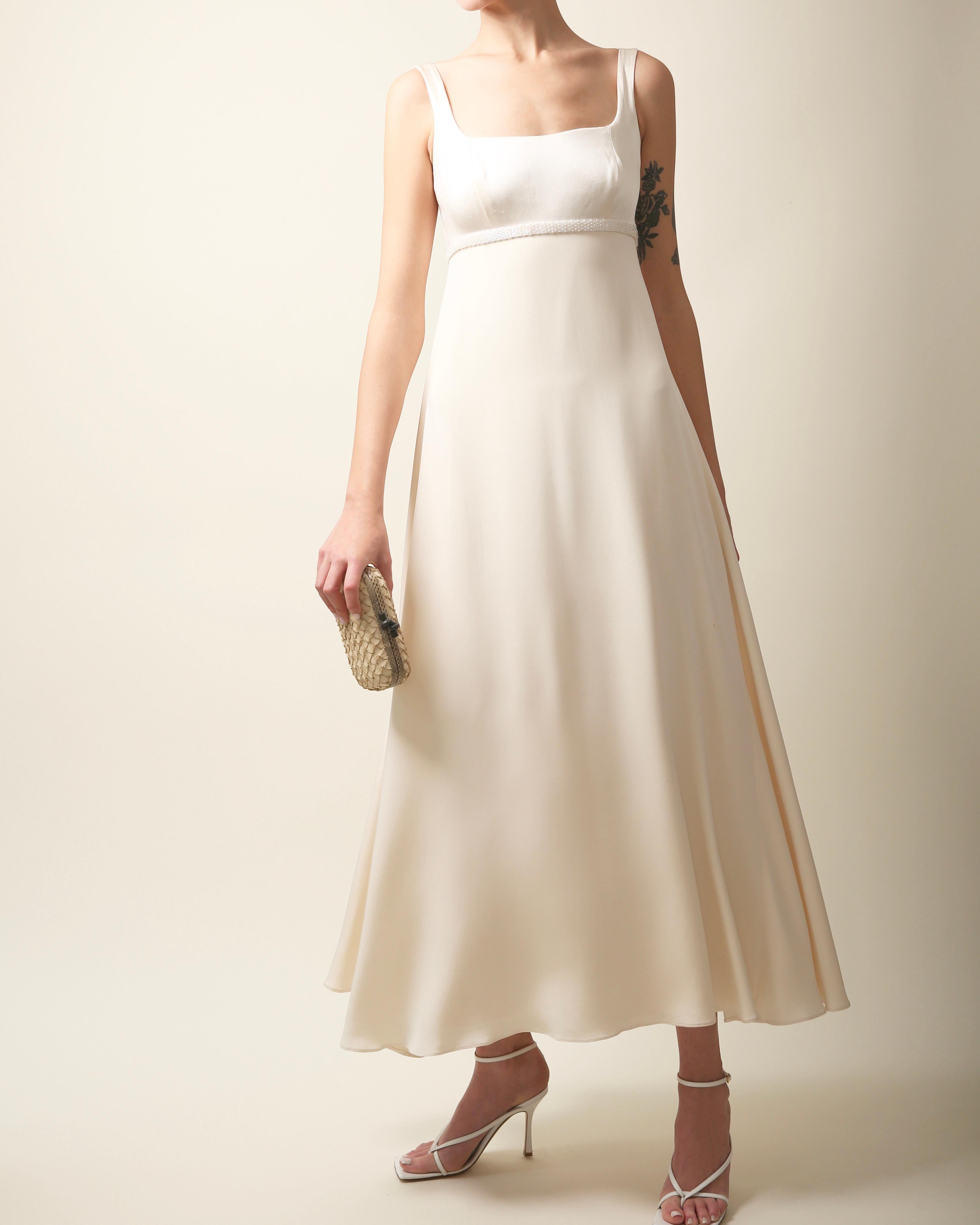 Christian Dior Vintage ivory white fit and flare silk wedding bridal gown dress 3