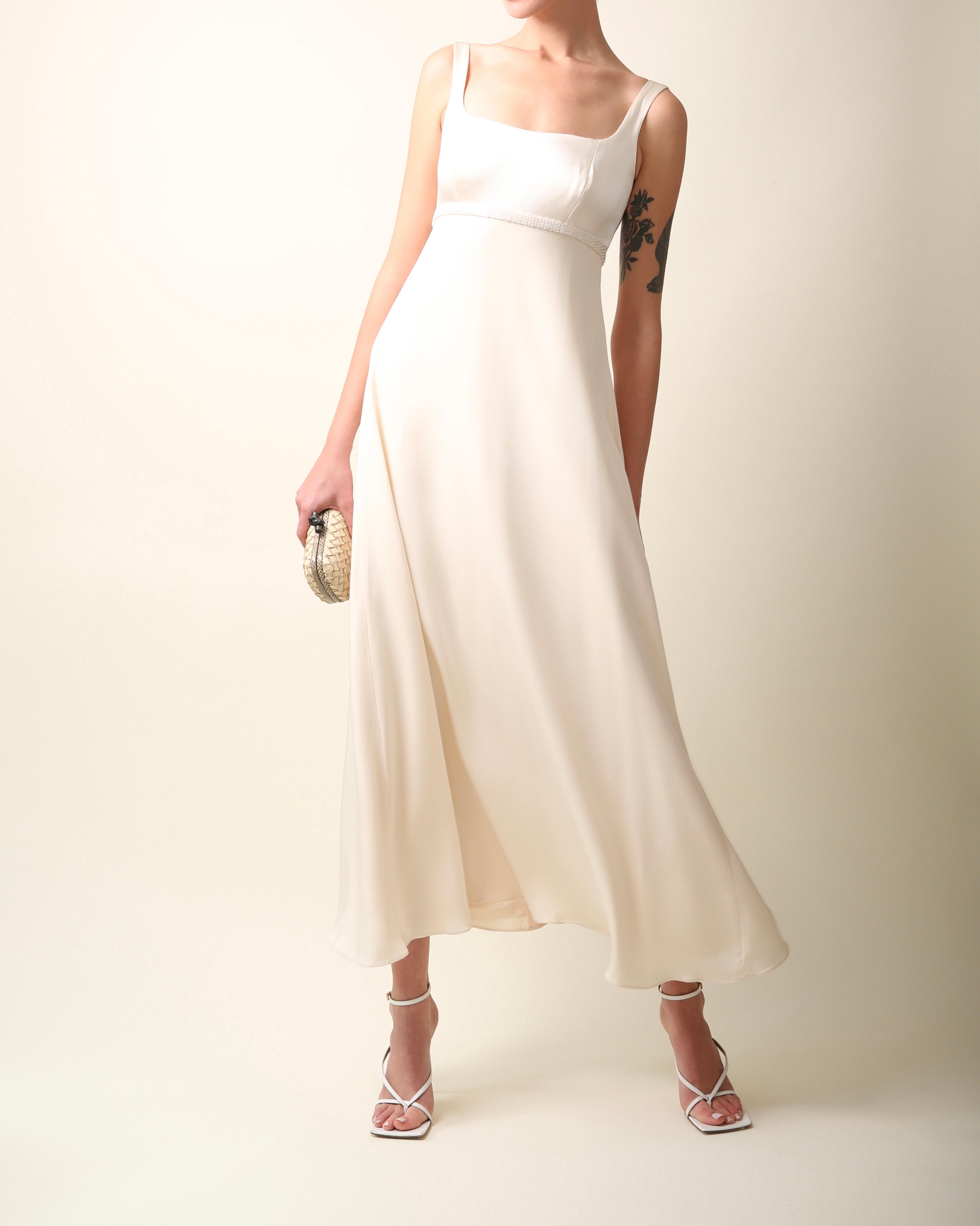 Christian Dior Vintage ivory white fit and flare silk wedding bridal gown dress 4