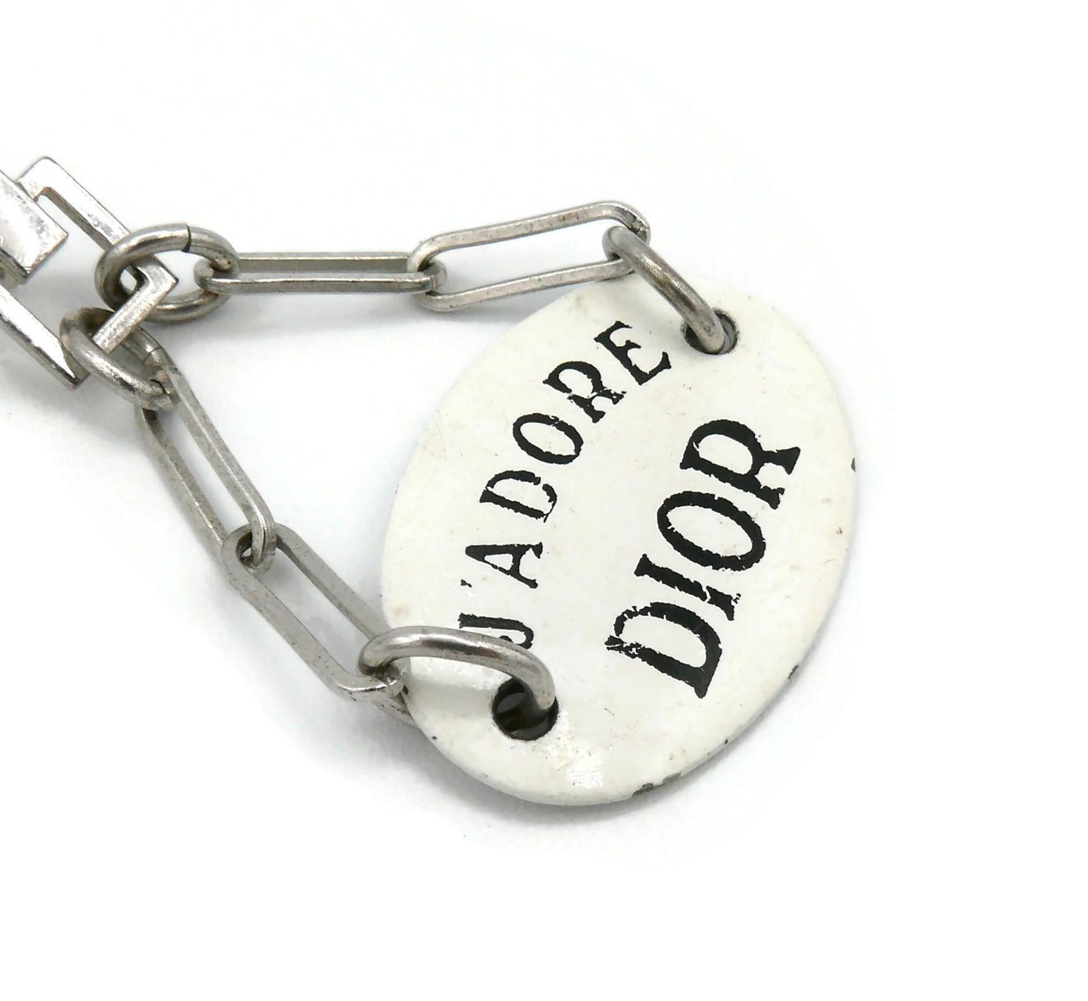Christian Dior Vintage J'Adore Dior Enamel Dangling Earrings For Sale 3