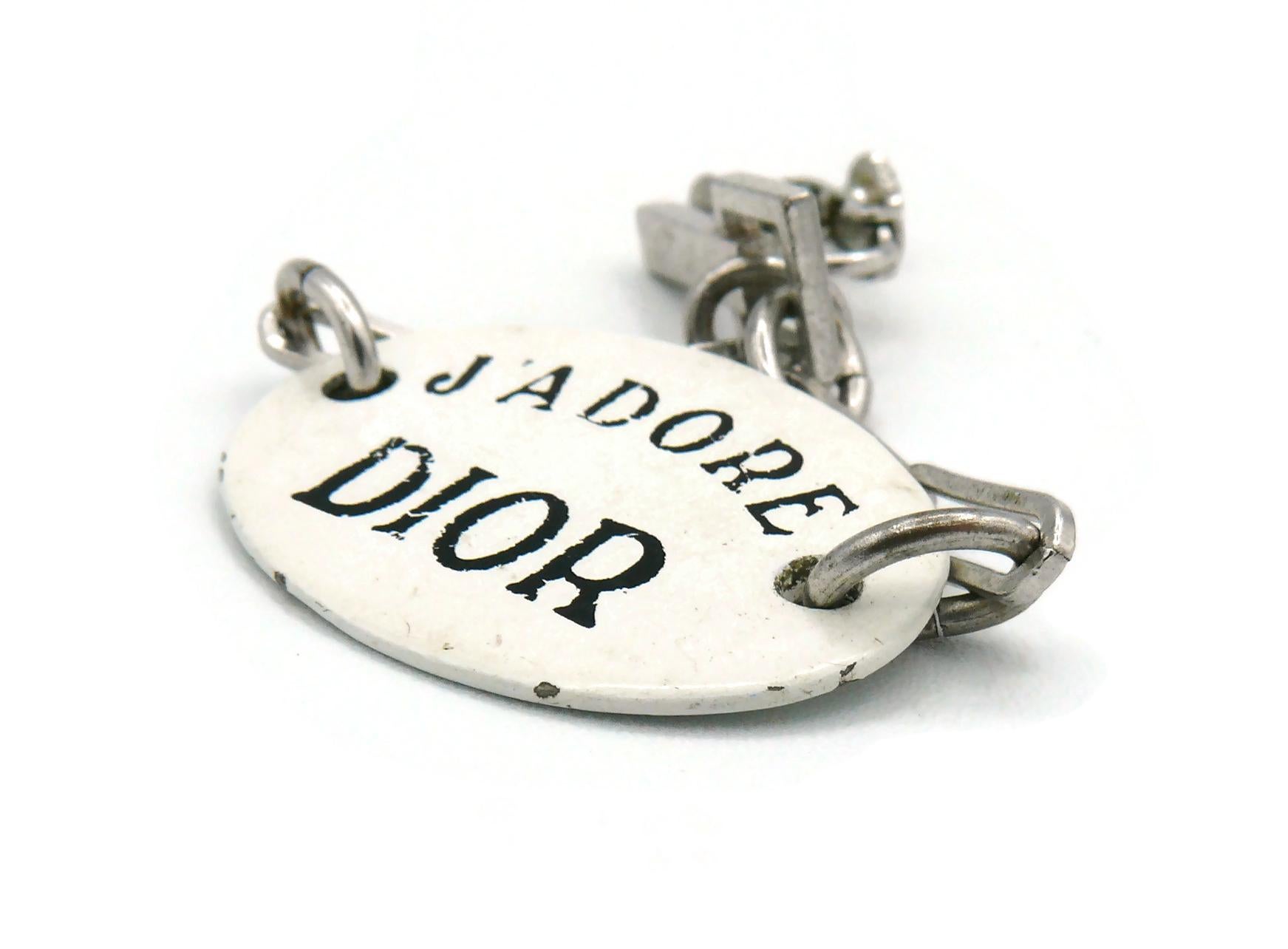 Christian Dior Vintage J'Adore Dior Enamel Dangling Earrings For Sale 12