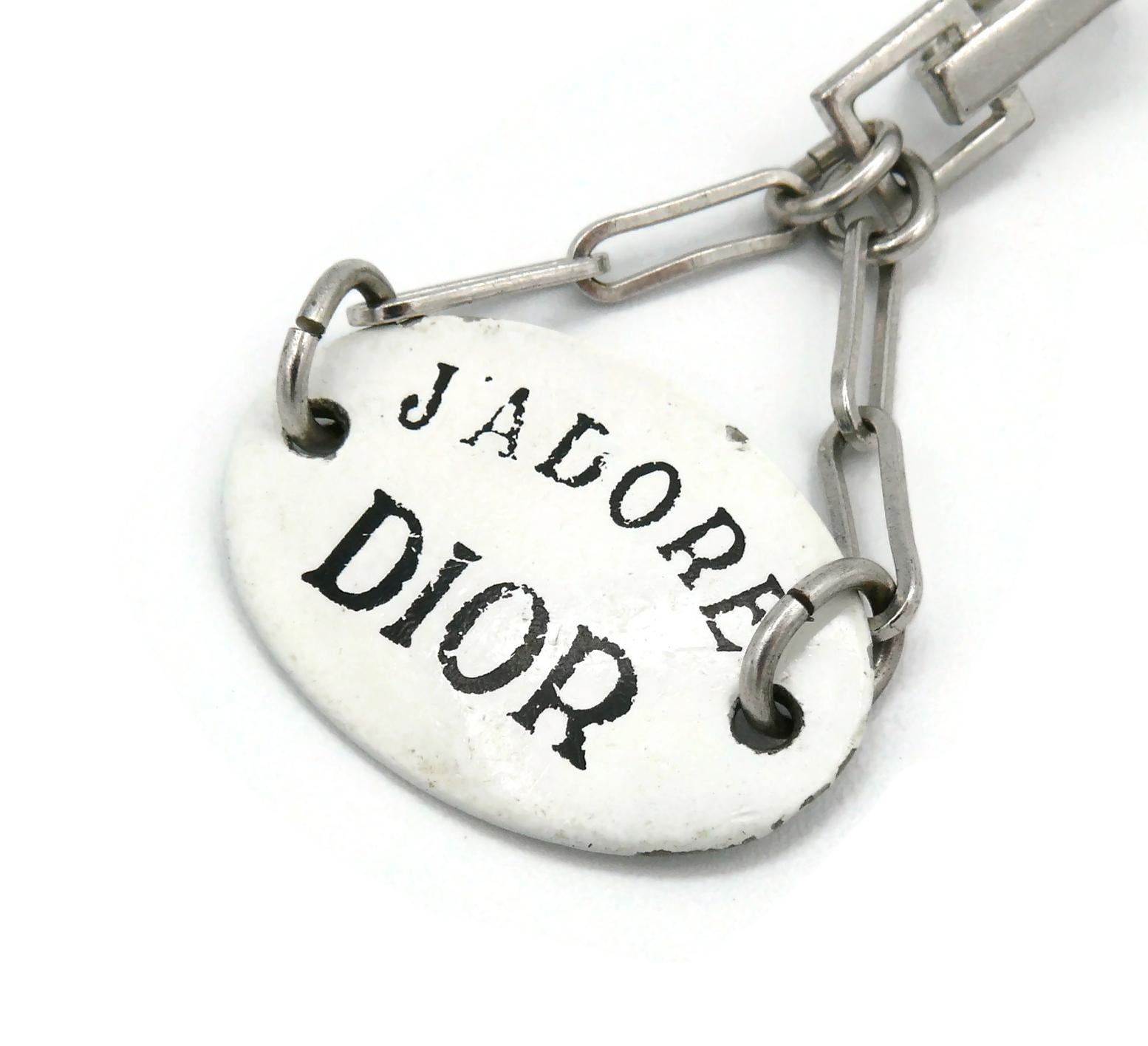 Christian Dior Vintage J'Adore Dior Enamel Dangling Earrings For Sale 2