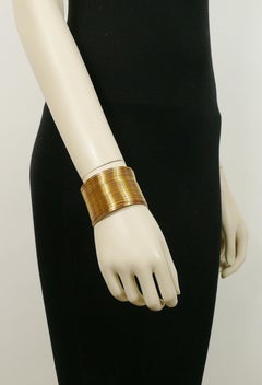 Christian Dior Vintage J'Adore Gold Toned Wire Cuff Bracelet
