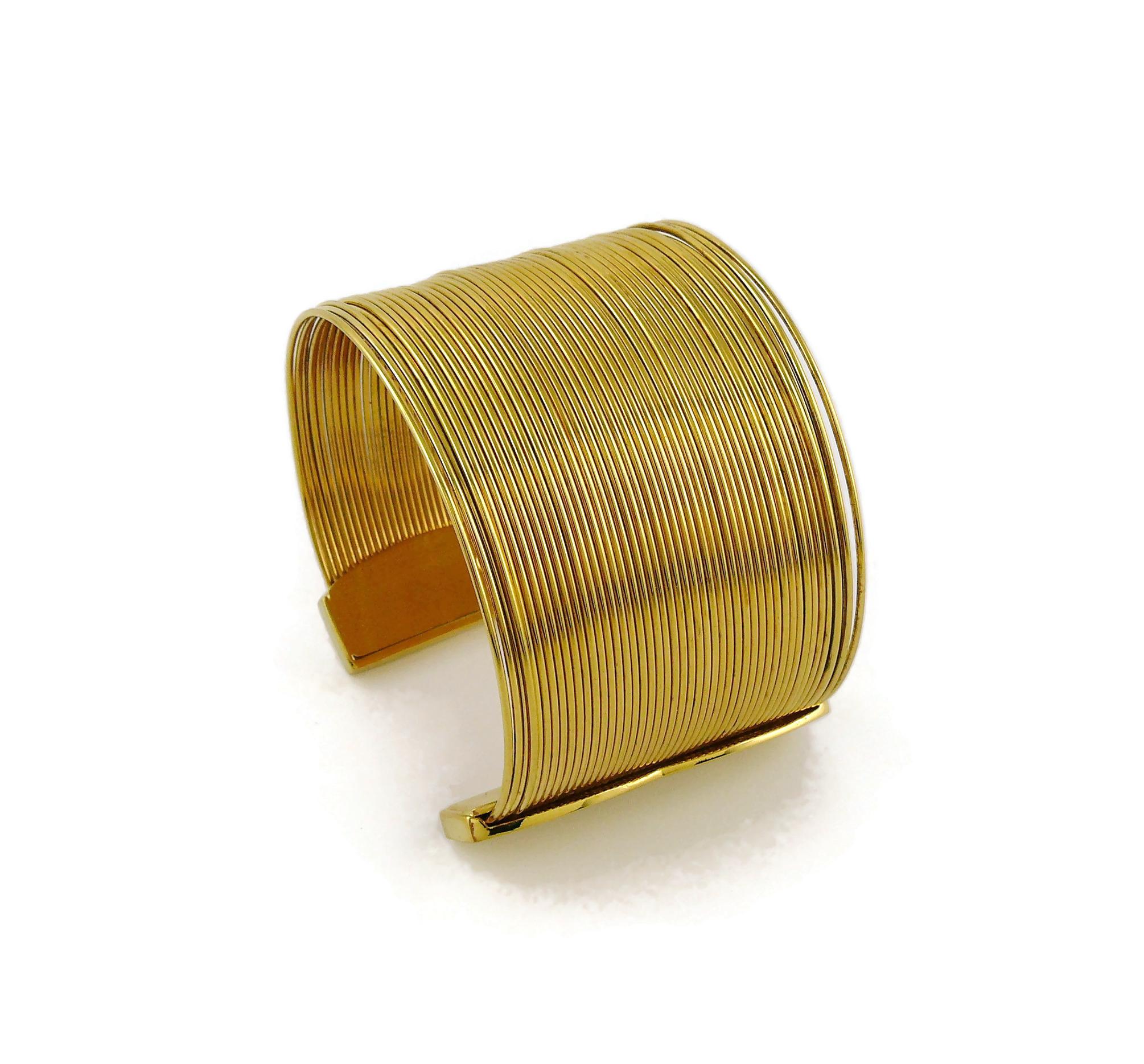  Christian Dior Vintage J'Adore - Bracelet manchette en fil d'acier couleur or Pour femmes 
