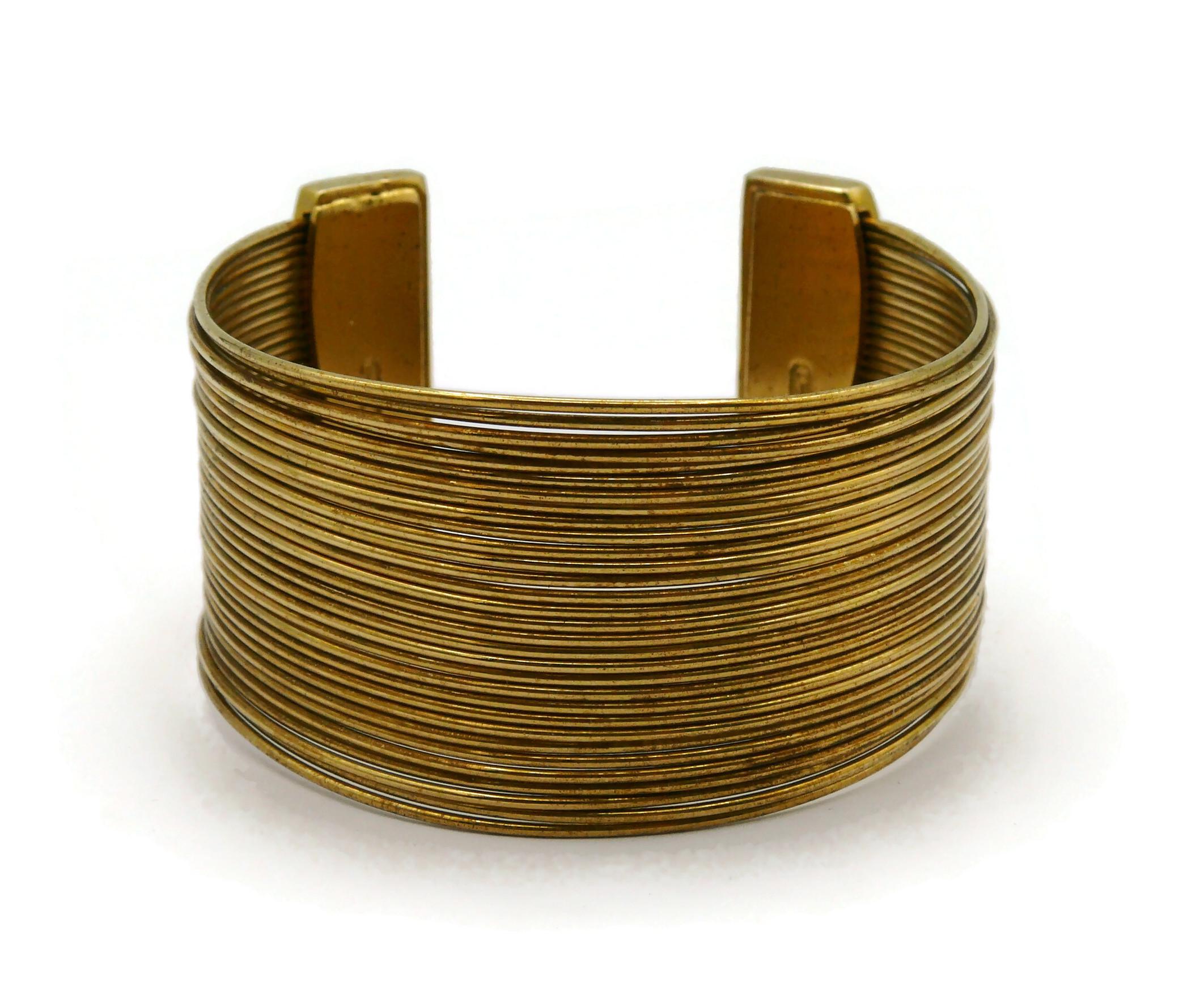 Women's CHRISTIAN DIOR Vintage J'Adore Gold Toned Wire Cuff Bracelet