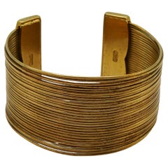 CHRISTIAN DIOR Vintage J'Adore Gold Toned Wire Cuff Bracelet