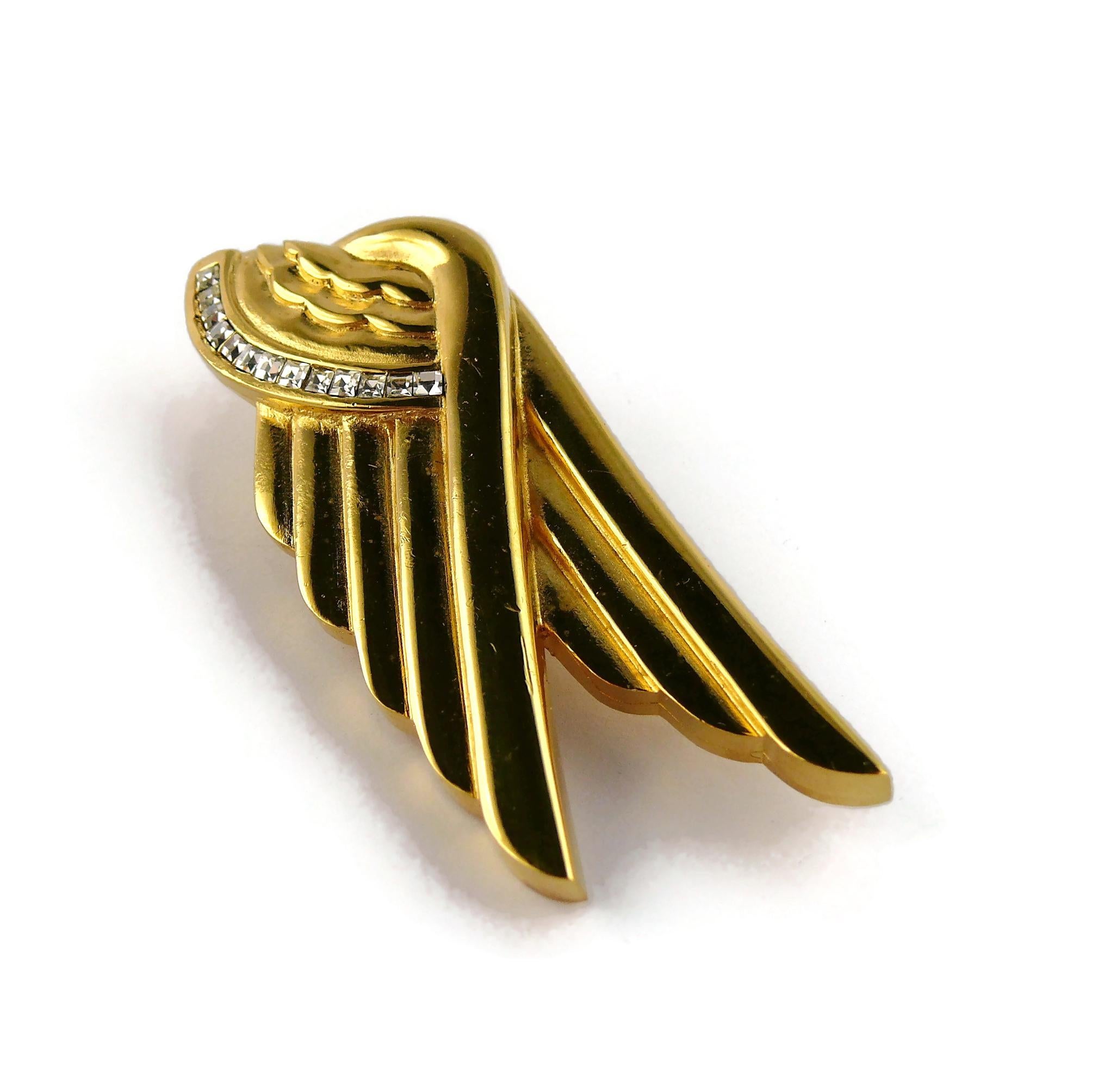 Women's Christian Dior Vintage Jewelled Art Deco Streamline Wings Clip-On Earrings For Sale