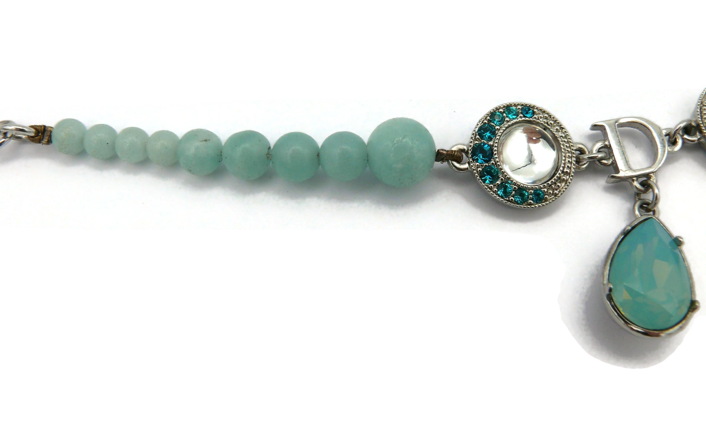 CHRISTIAN DIOR Vintage Jewelled Beaded Bracelet For Sale 3
