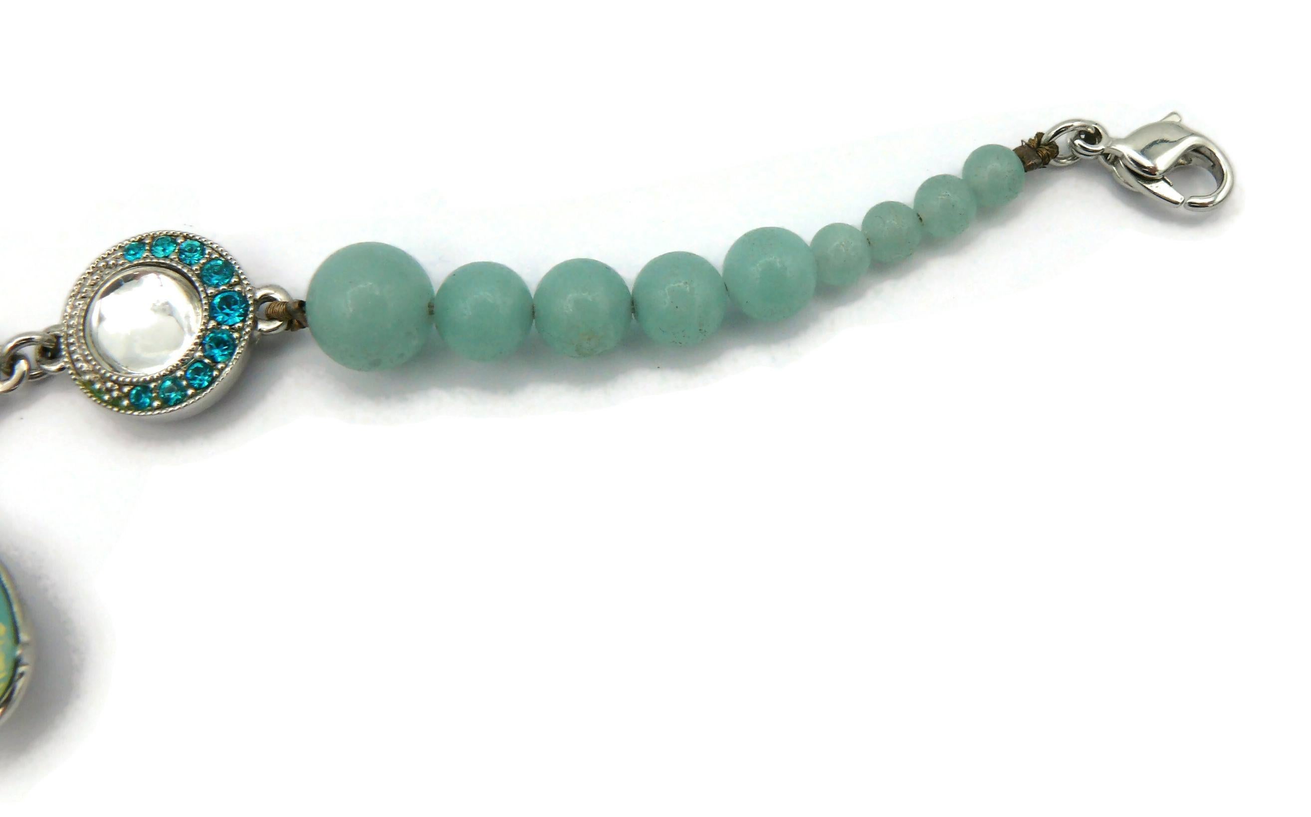 CHRISTIAN DIOR Vintage Jewelled Beaded Bracelet For Sale 6