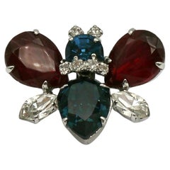CHRISTIAN DIOR Vintage Jewelled Butterfly Brooch