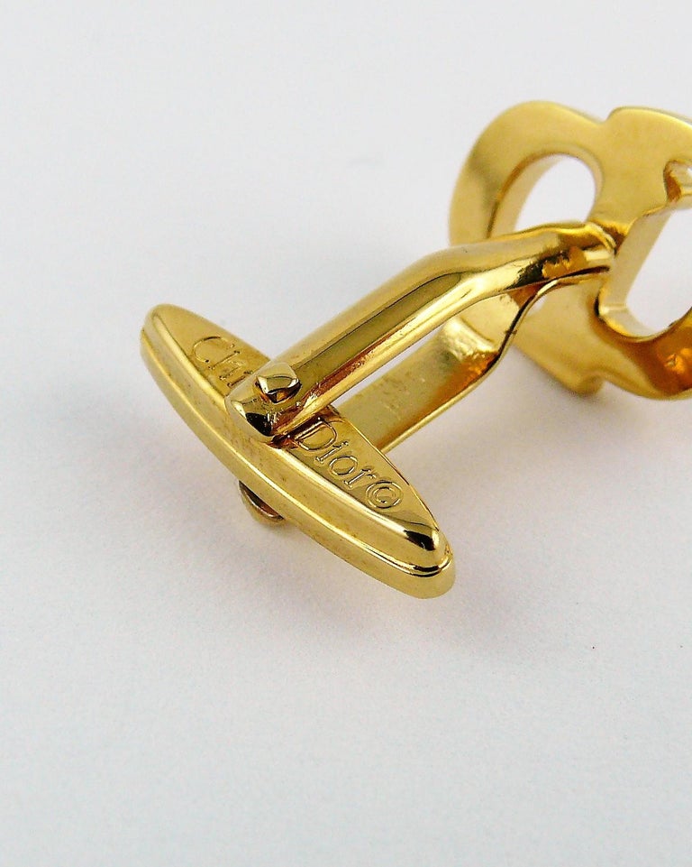Christian Dior Vintage Jewelled CD Cufflinks at 1stDibs