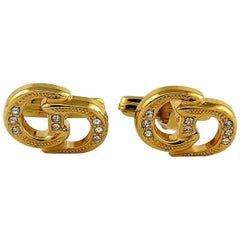 christian dior cufflinks vintage Christian Dior Vintage Jewelled CD Cufflinks