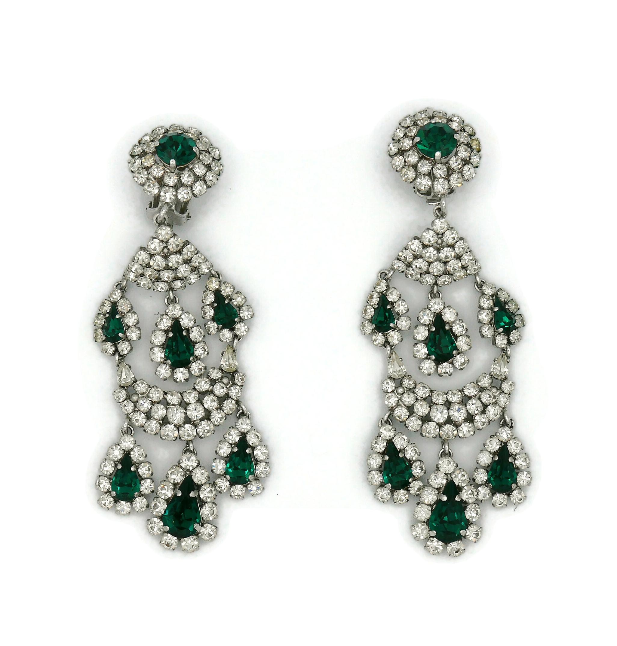 Women's Christian Dior Vintage Jewelled Chandelier Earrings