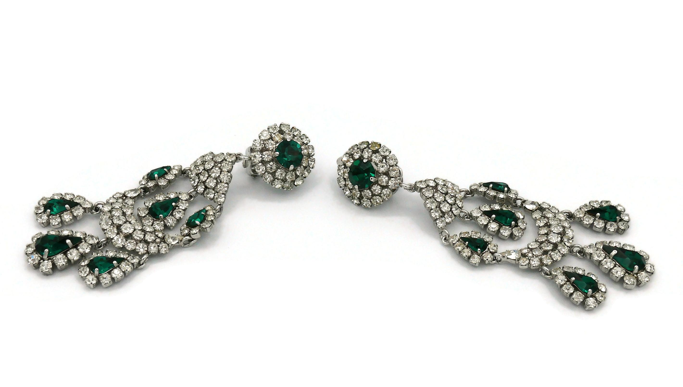 Christian Dior Vintage Jewelled Chandelier Earrings 2