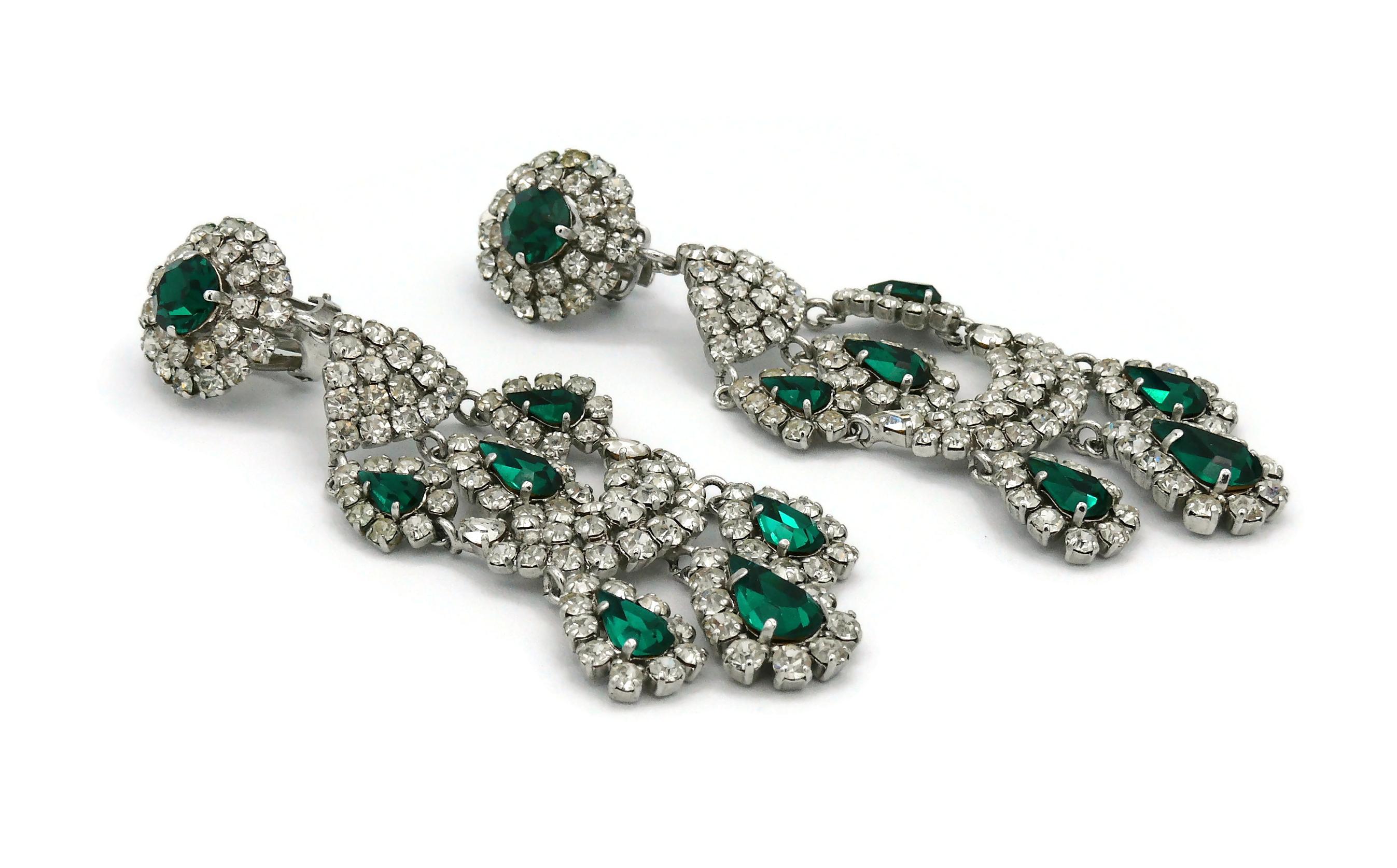 Christian Dior Vintage Jewelled Chandelier Earrings 3