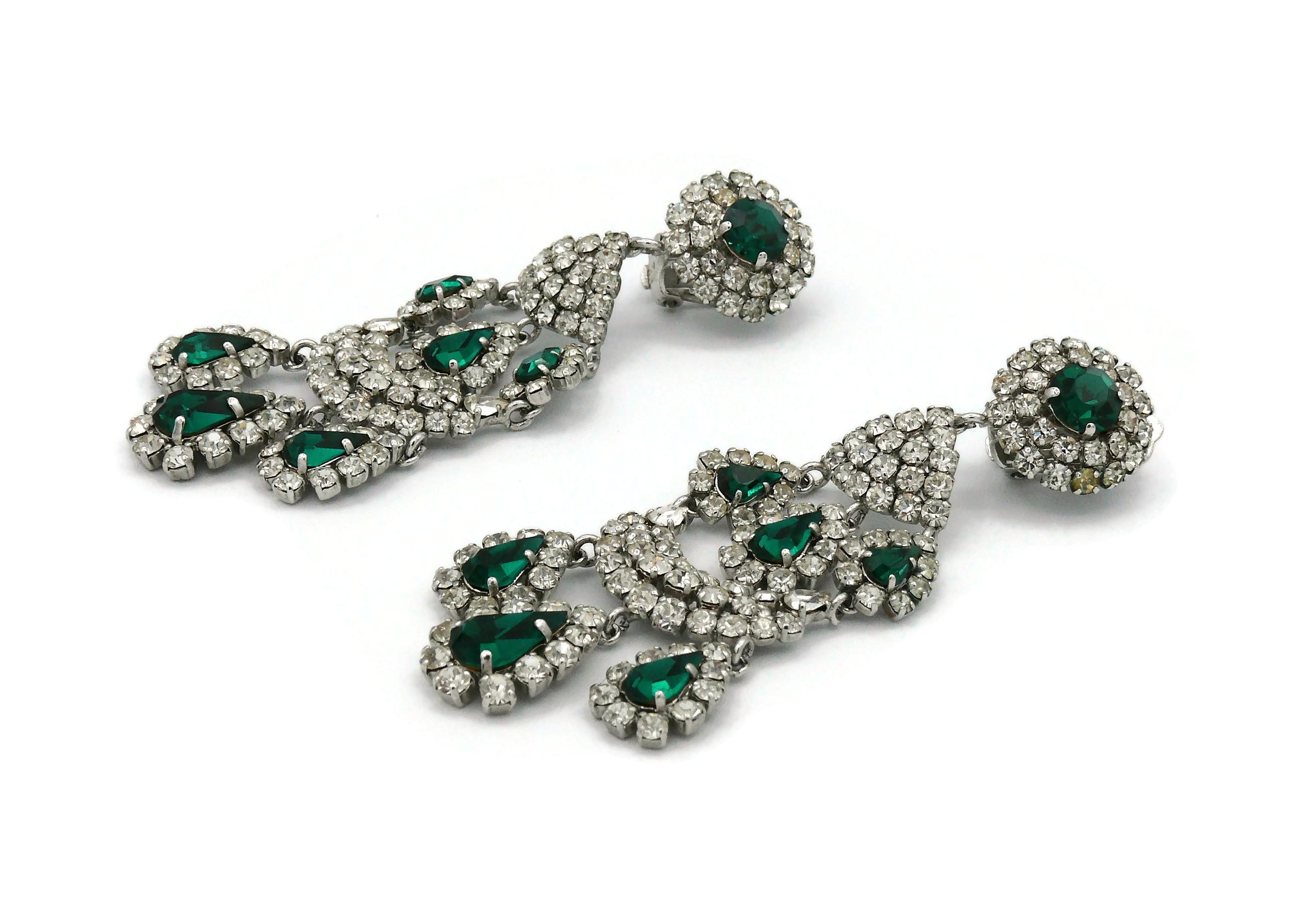 Christian Dior Vintage Jewelled Chandelier Earrings 4