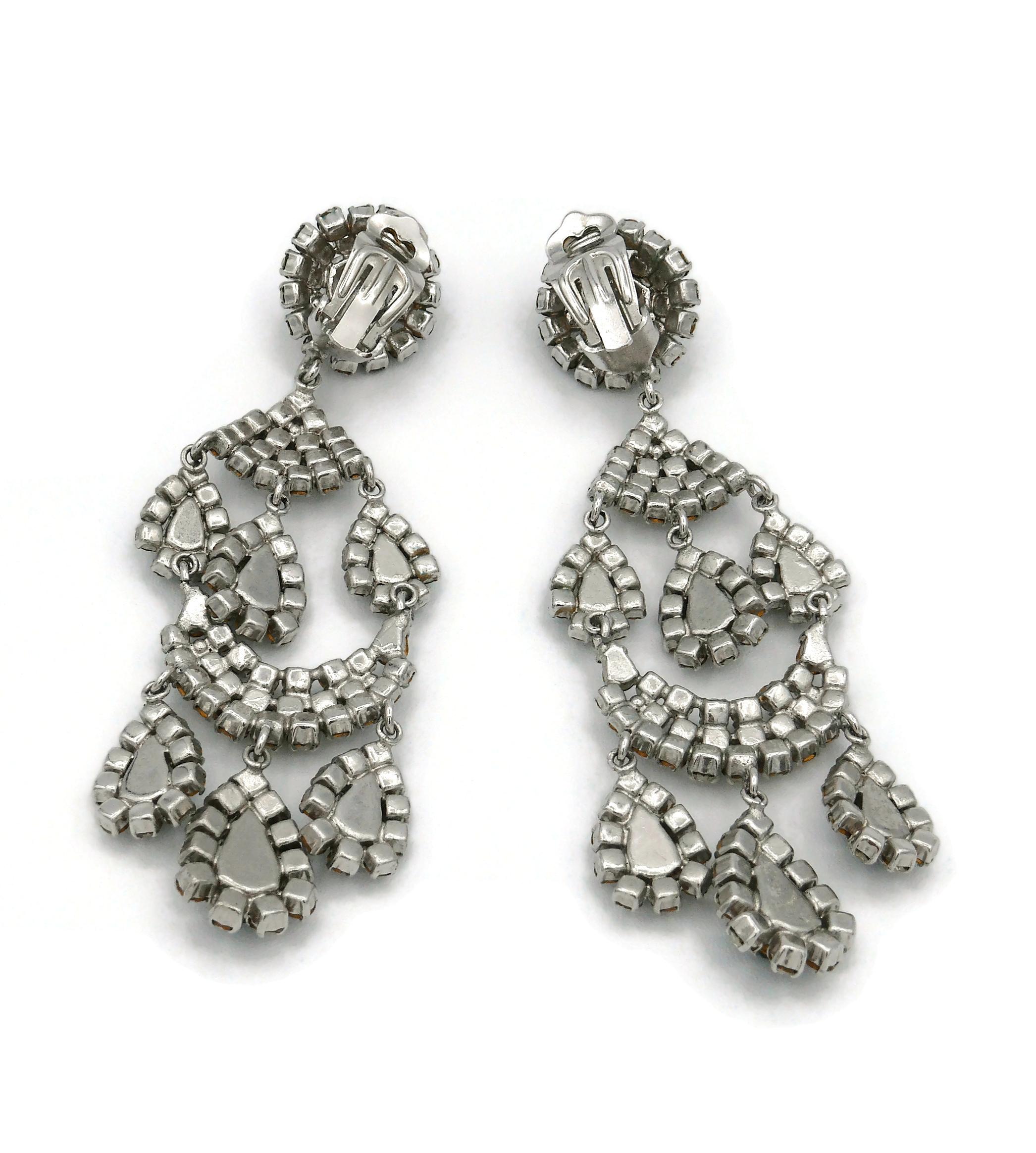 Christian Dior Vintage Jewelled Chandelier Earrings 5