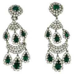 Christian Dior Vintage Jewelled Chandelier Earrings