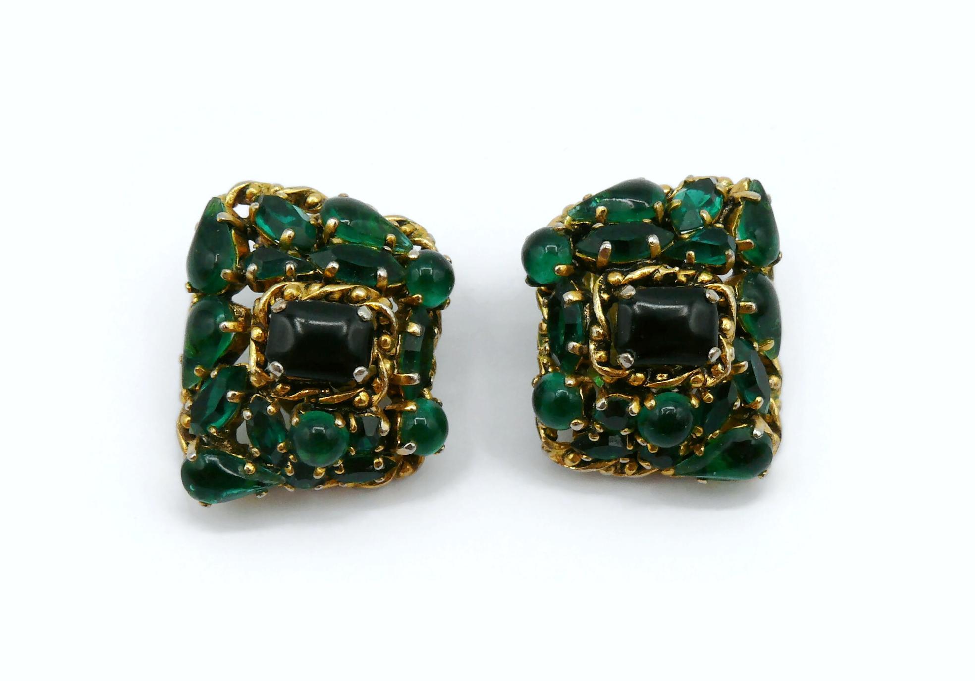 Women's CHRISTIAN DIOR Vintage Jewelled Clip-On Earrings, 1963 For Sale