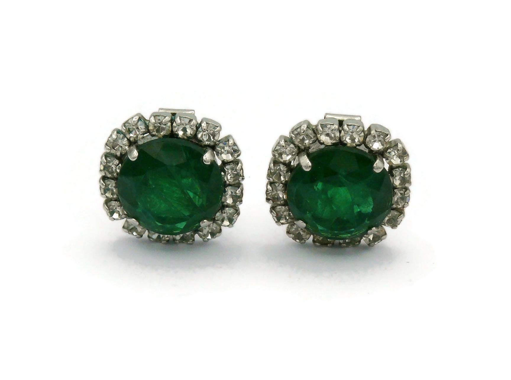 Women's CHRISTIAN DIOR Vintage Jewelled Clip-On Earrings, 1970 For Sale