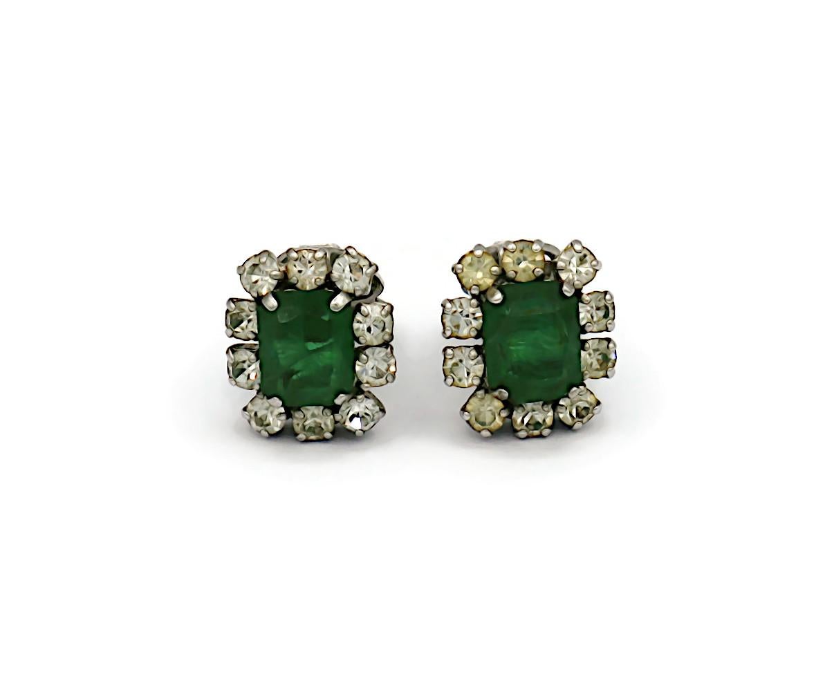 Women's CHRISTIAN DIOR Vintage Jewelled Clip-On Earrings, 1970 For Sale