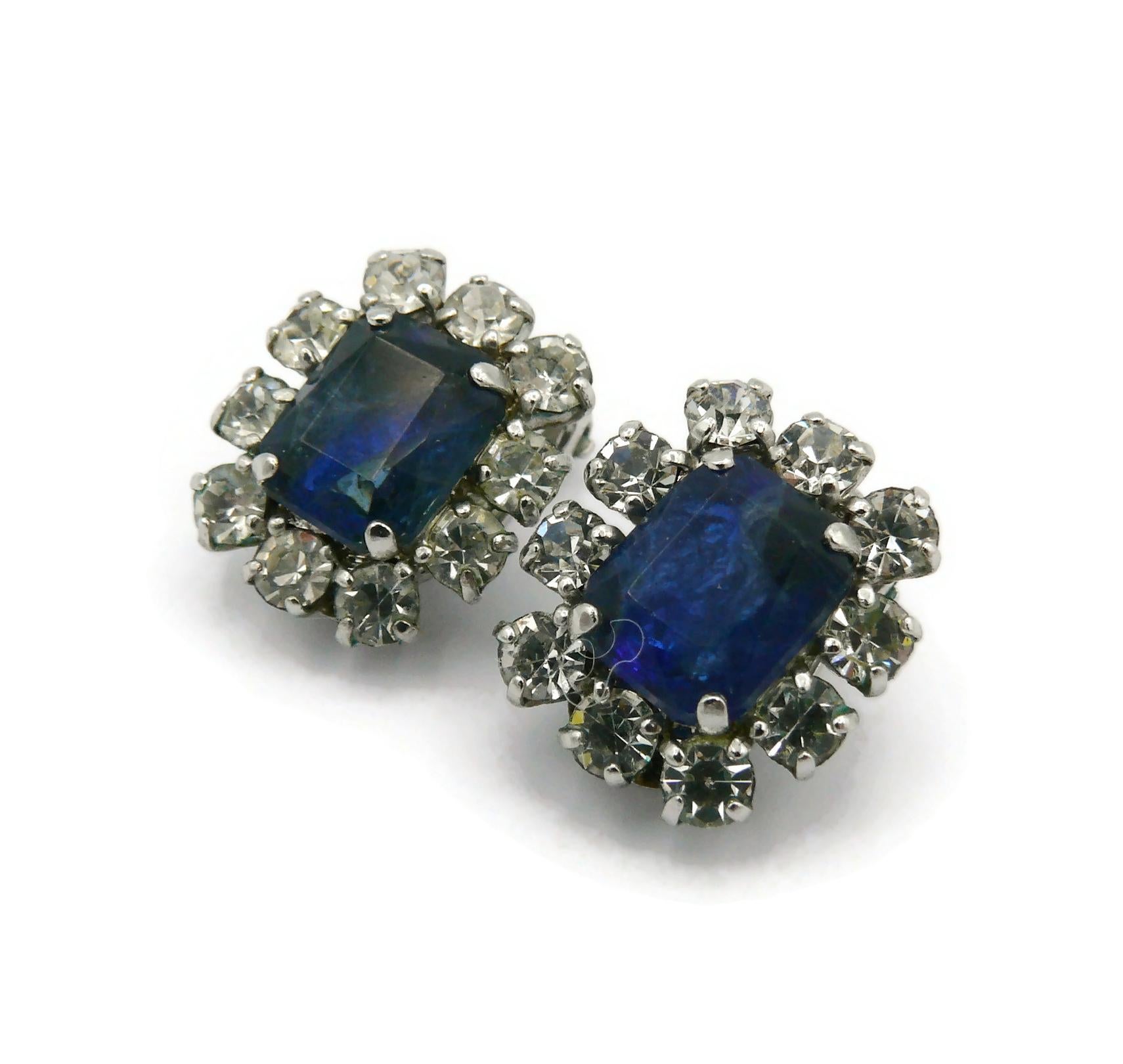 CHRISTIAN DIOR Vintage Jewelled Clip-On Earrings, 1970 For Sale 2