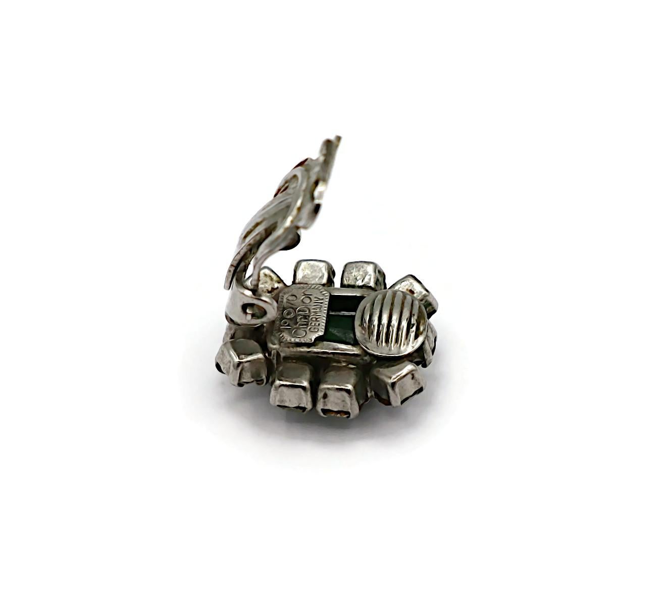 CHRISTIAN DIOR Vintage Jewelled Clip-On Earrings, 1970 For Sale 4