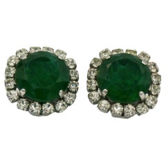 CHRISTIAN DIOR Vintage Jewelled Clip-On Earrings, 1970