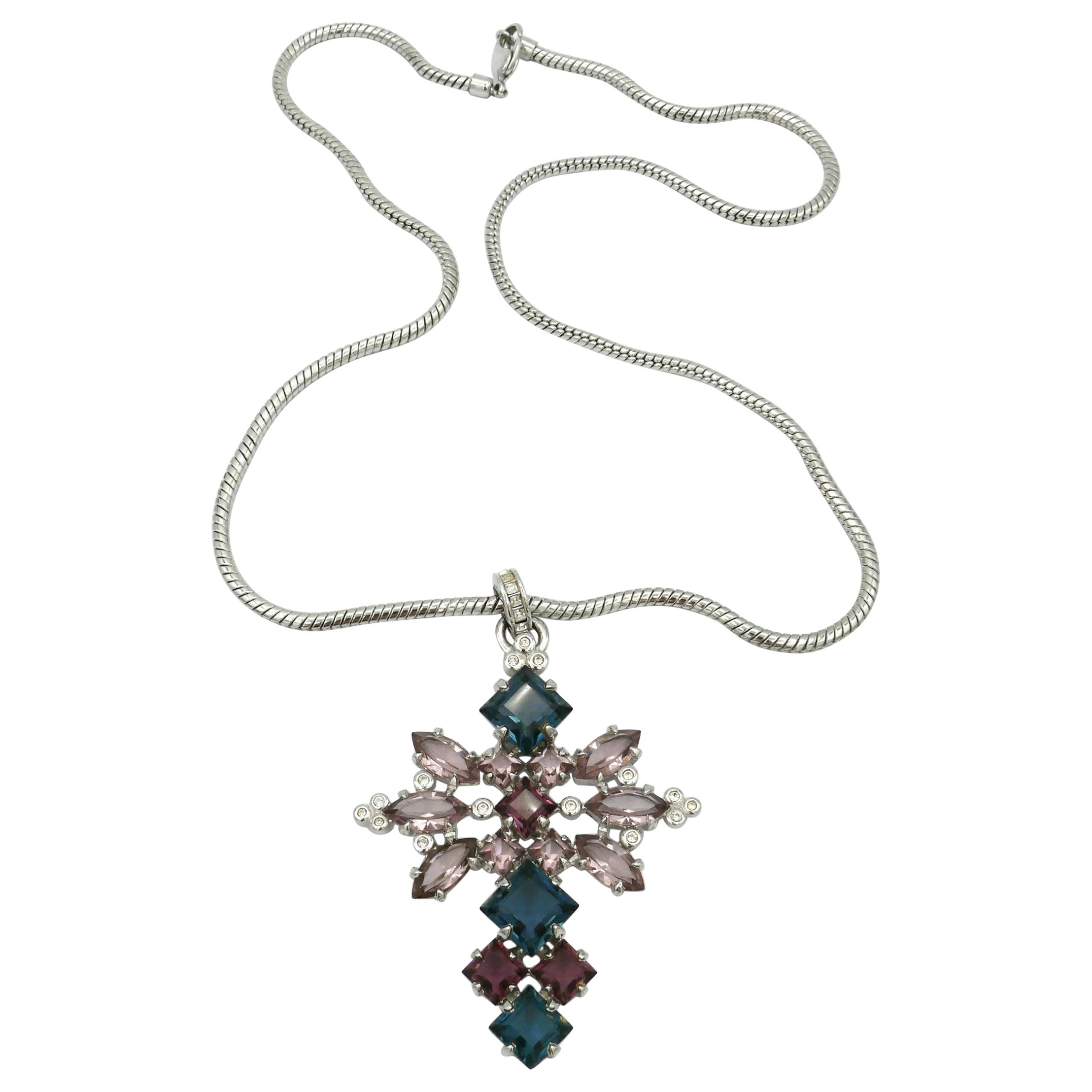 CHRISTIAN DIOR Collar Colgante Cruz Joya Vintage
