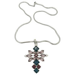 CHRISTIAN DIOR Collar Colgante Cruz Joya Vintage