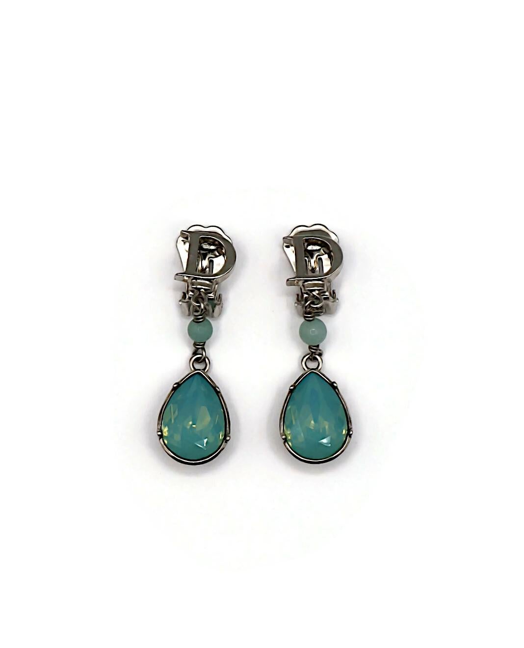 Women's CHRISTIAN DIOR Vintage Jewelled Dangling Earrings For Sale