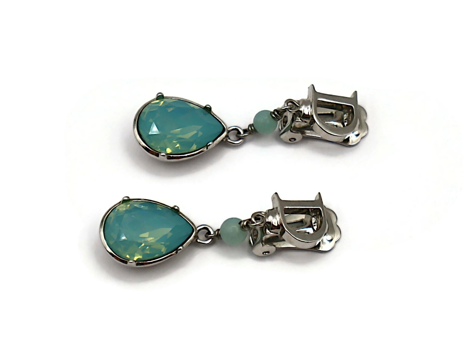 CHRISTIAN DIOR Vintage Jewelled Dangling Earrings For Sale 1