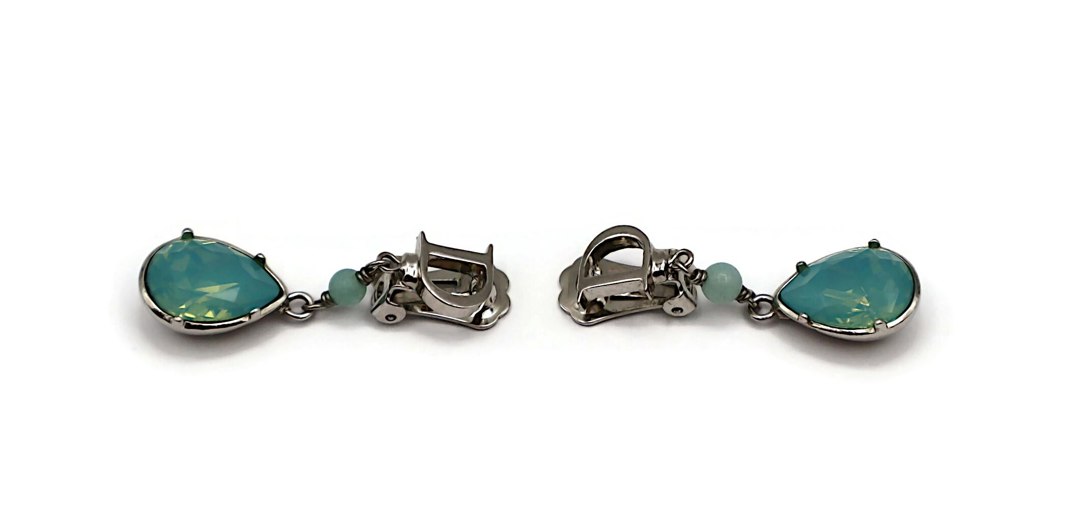 CHRISTIAN DIOR Vintage Jewelled Dangling Earrings For Sale 2