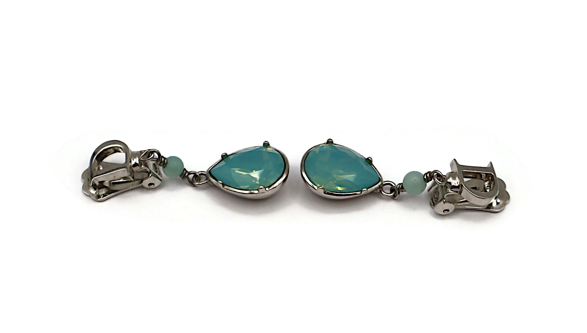 CHRISTIAN DIOR Vintage Jewelled Dangling Earrings For Sale 3