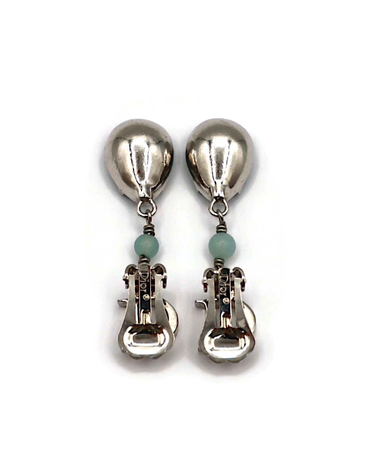 CHRISTIAN DIOR Vintage Jewelled Dangling Earrings For Sale 4